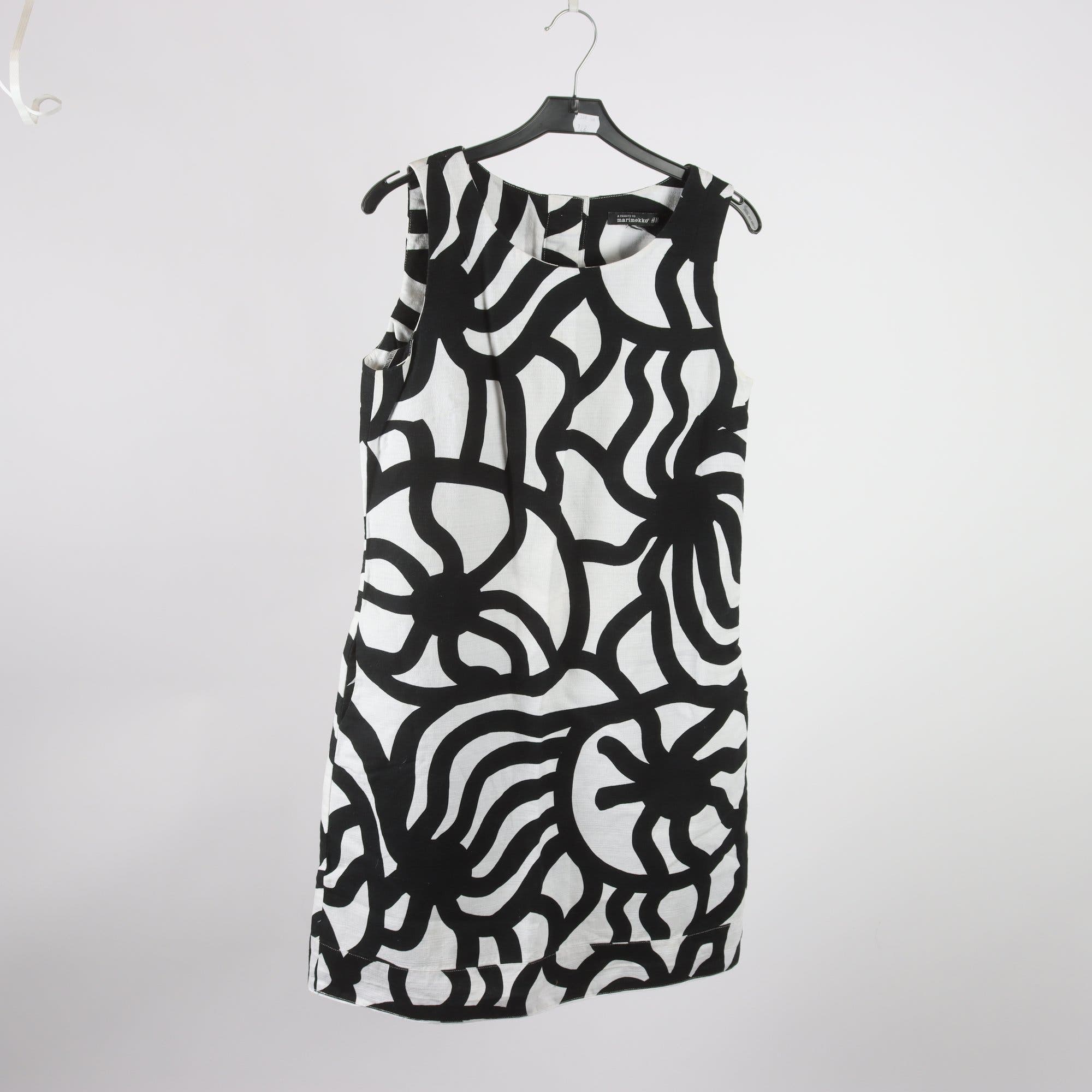 Klänning, Marimekko x H&M, vit, svart, stl. ca. S.