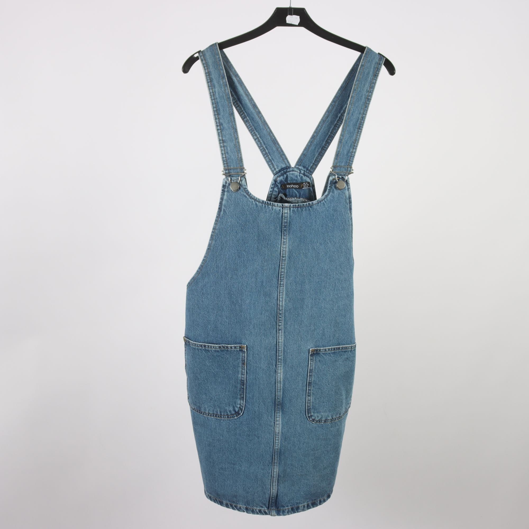 Jeansklänning, Boohoo, blå, stl. 46.
