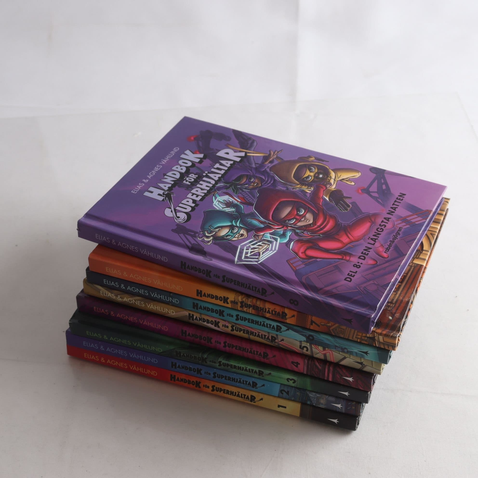 Handbok för superhjältar, bokpaket, del 1-8