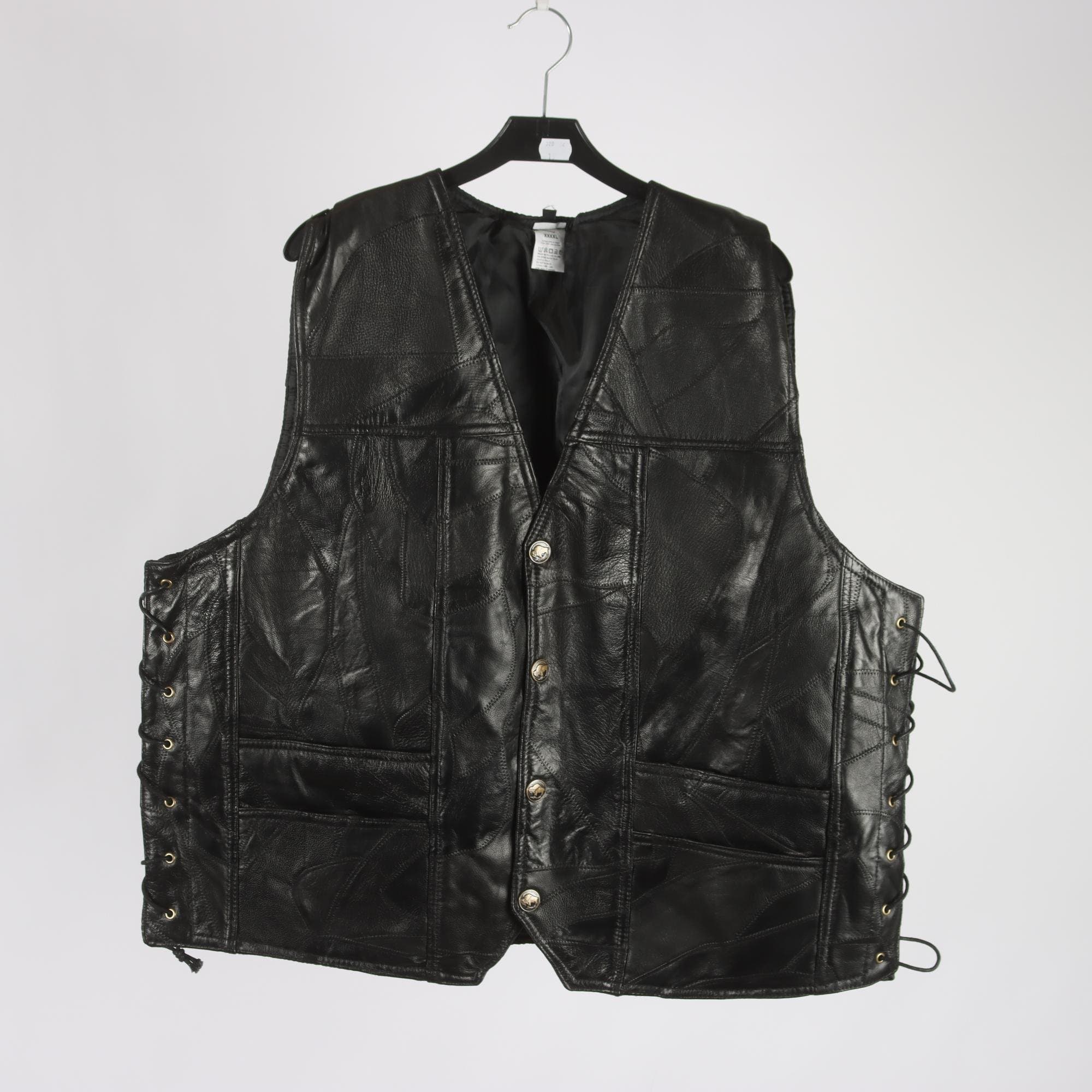 Skinnväst, Okänd, svart, stl. 4XL.