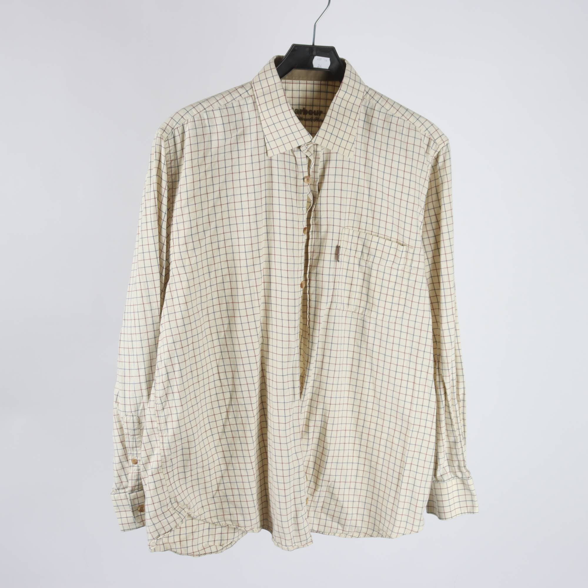 Skjorta, Barbour, rutig, beige, stl. XL.