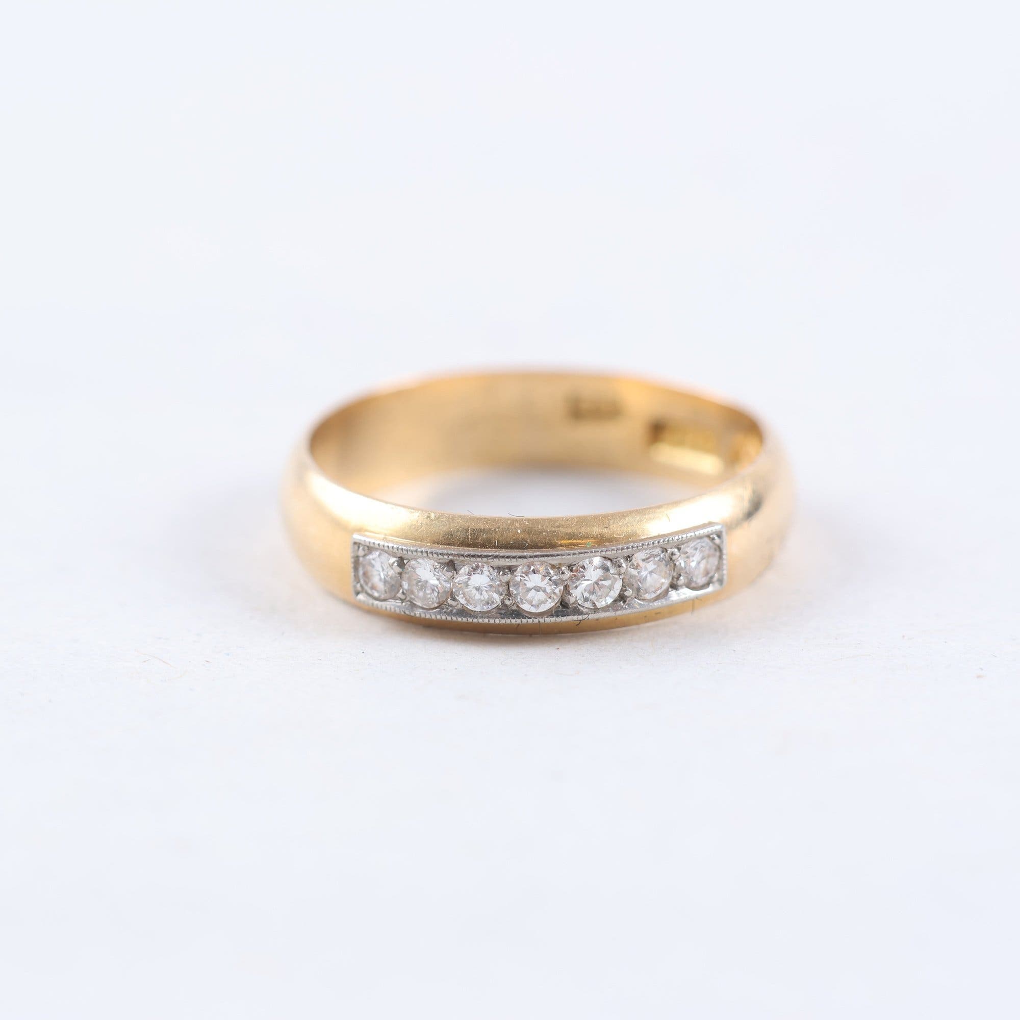 Ring, alliansring, guld 18K, diamanter