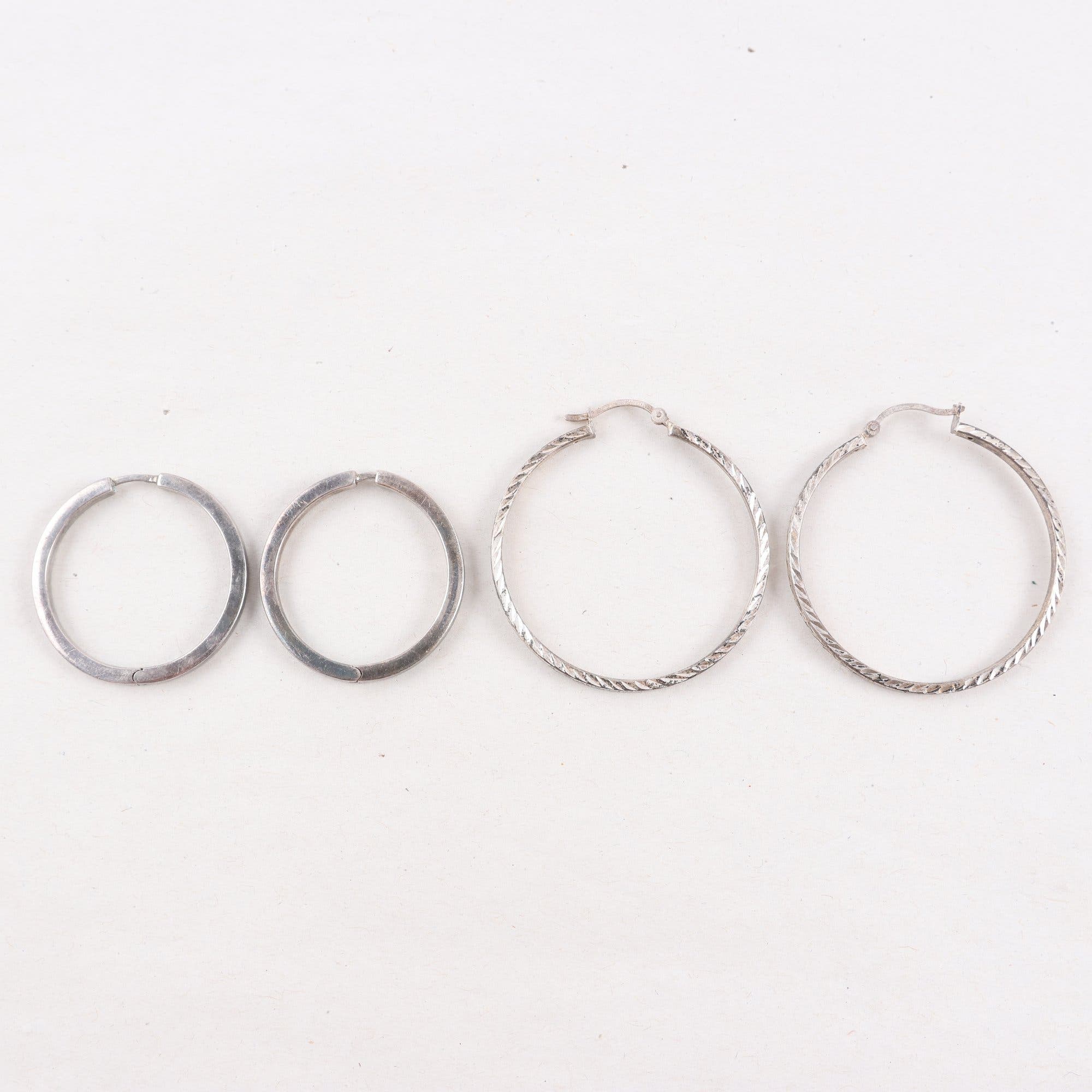 Örhängen, silver, två par