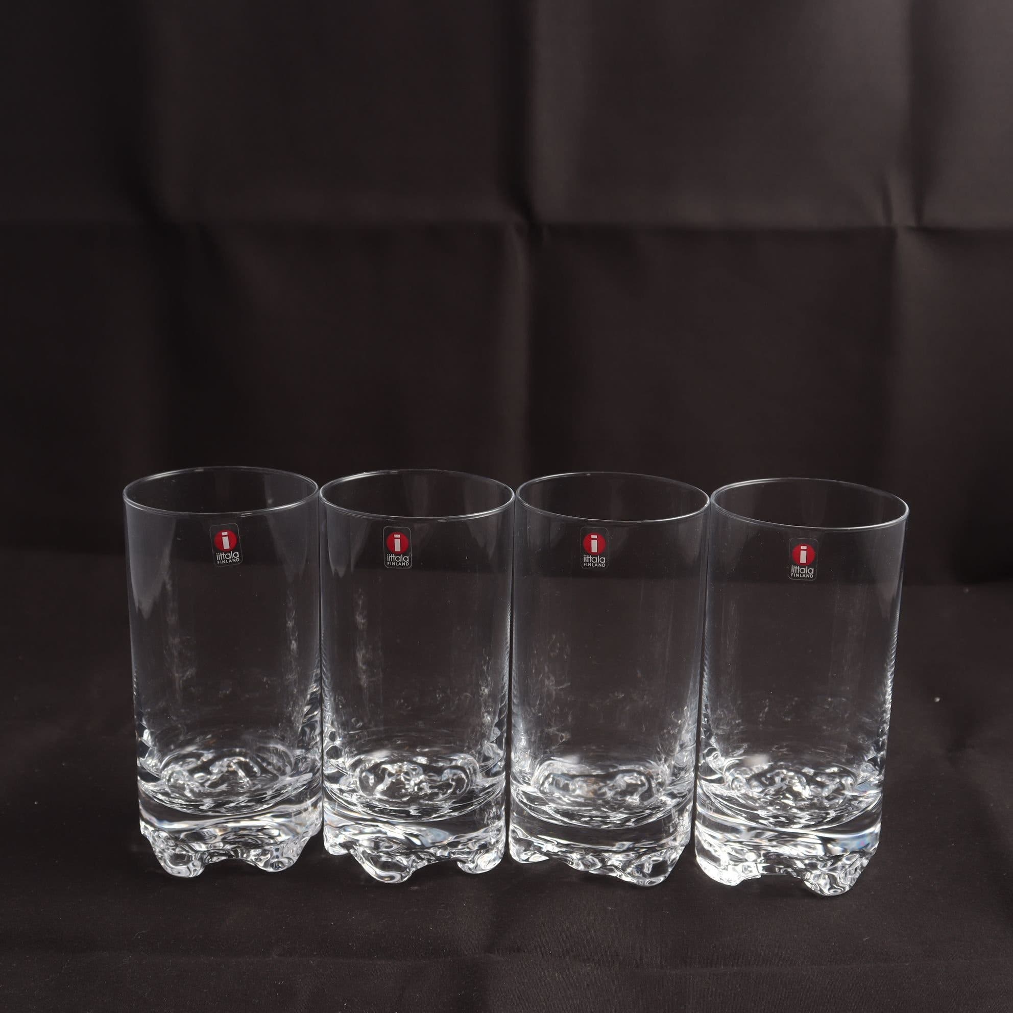 Grogglas, Iittala, Tapio Wirkkala, ”Gaissa”, 4 st. Samfraktas ej.