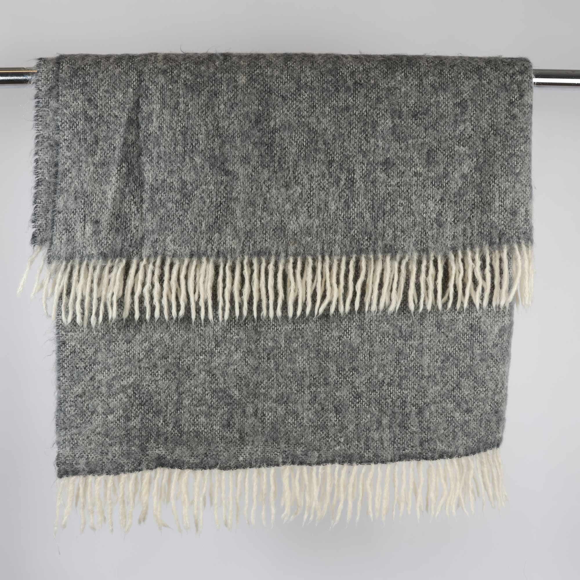 Filt, Foxford, grå, 100% ull, mohair.