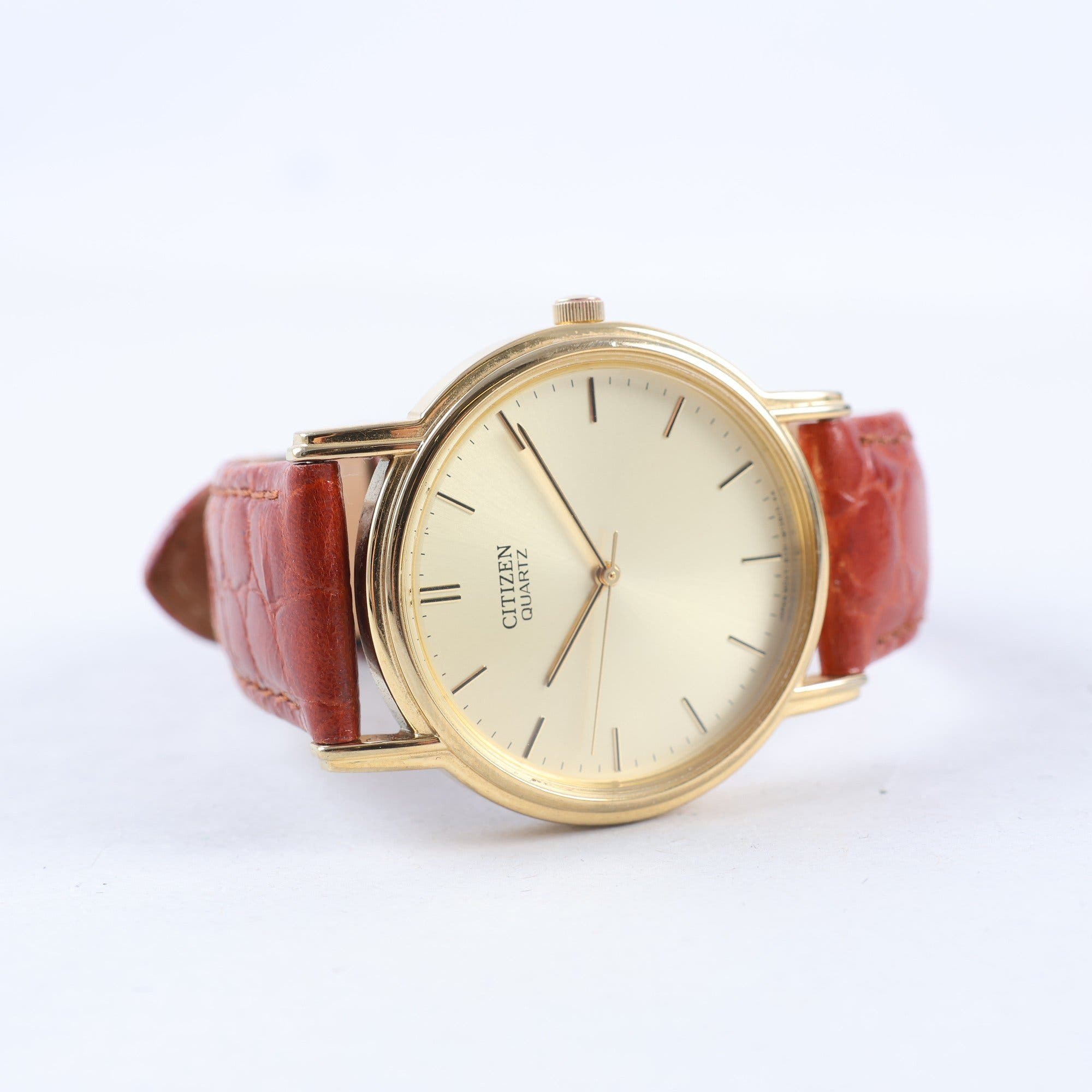 Armbandsur, guldpläterat stål, Citizen, quartz