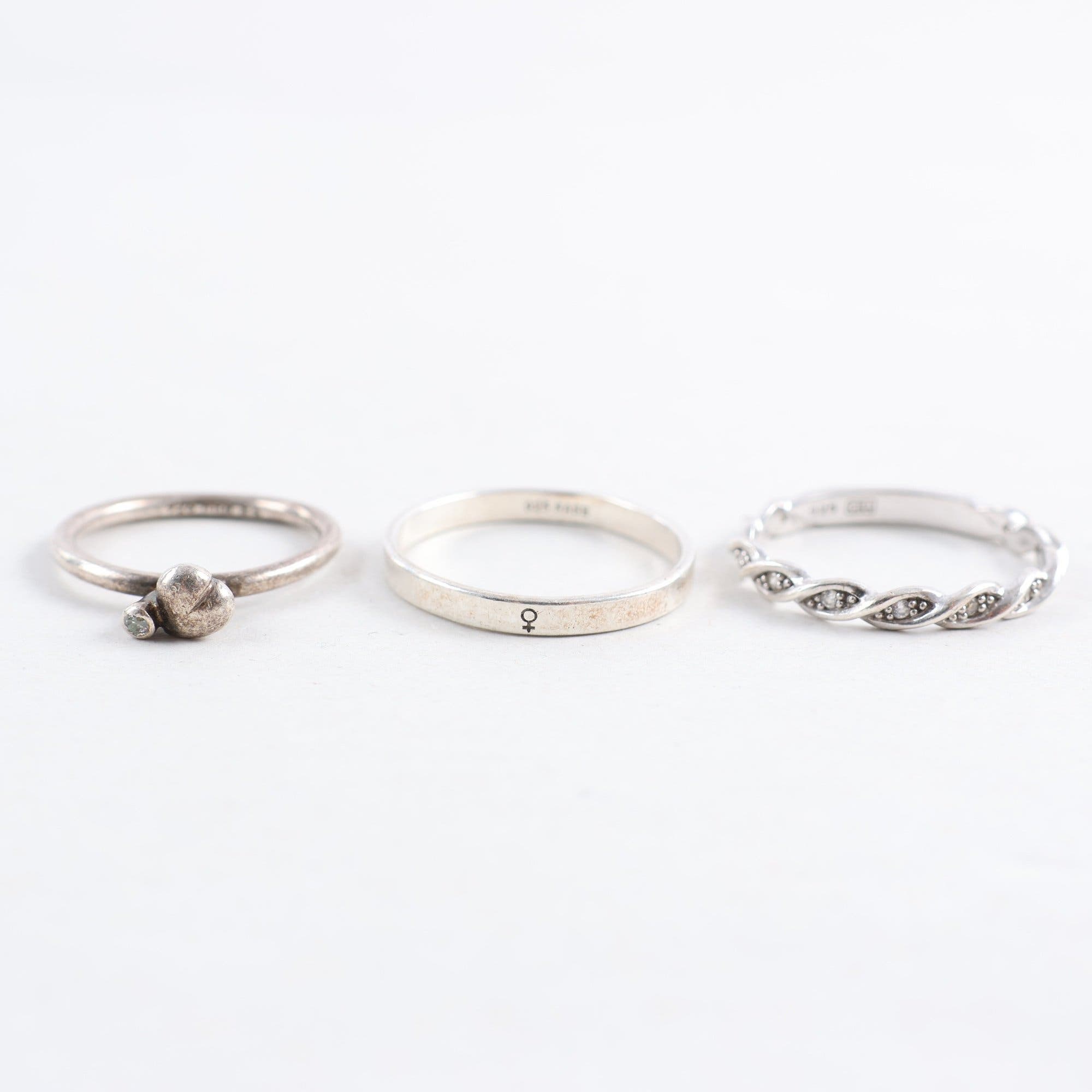 Ringar, 3 st, silver 925, vikt: 5.5g