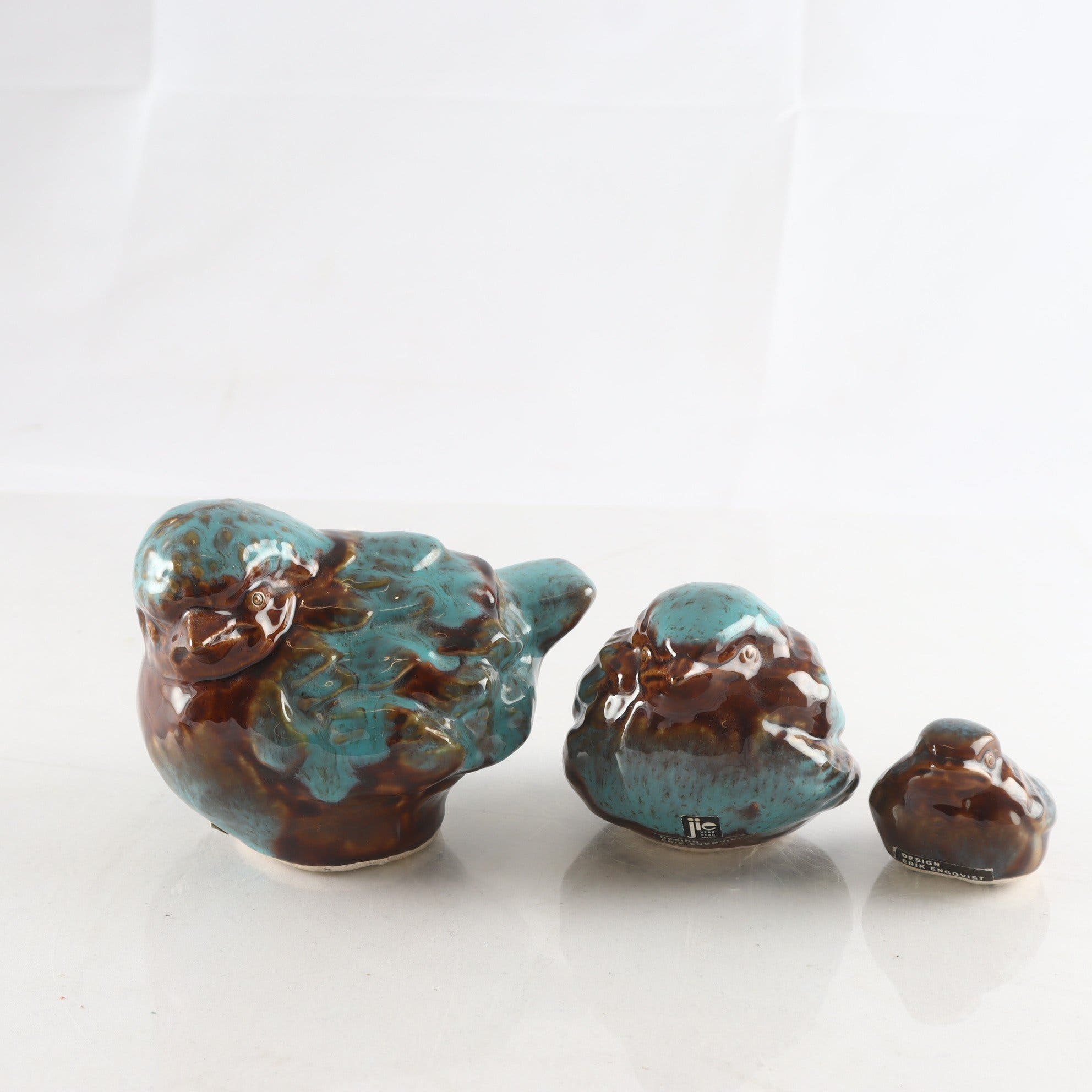 Figuriner, Fåglar, Jie Verkstad, Erik Enqvist, keramik, 3 st.