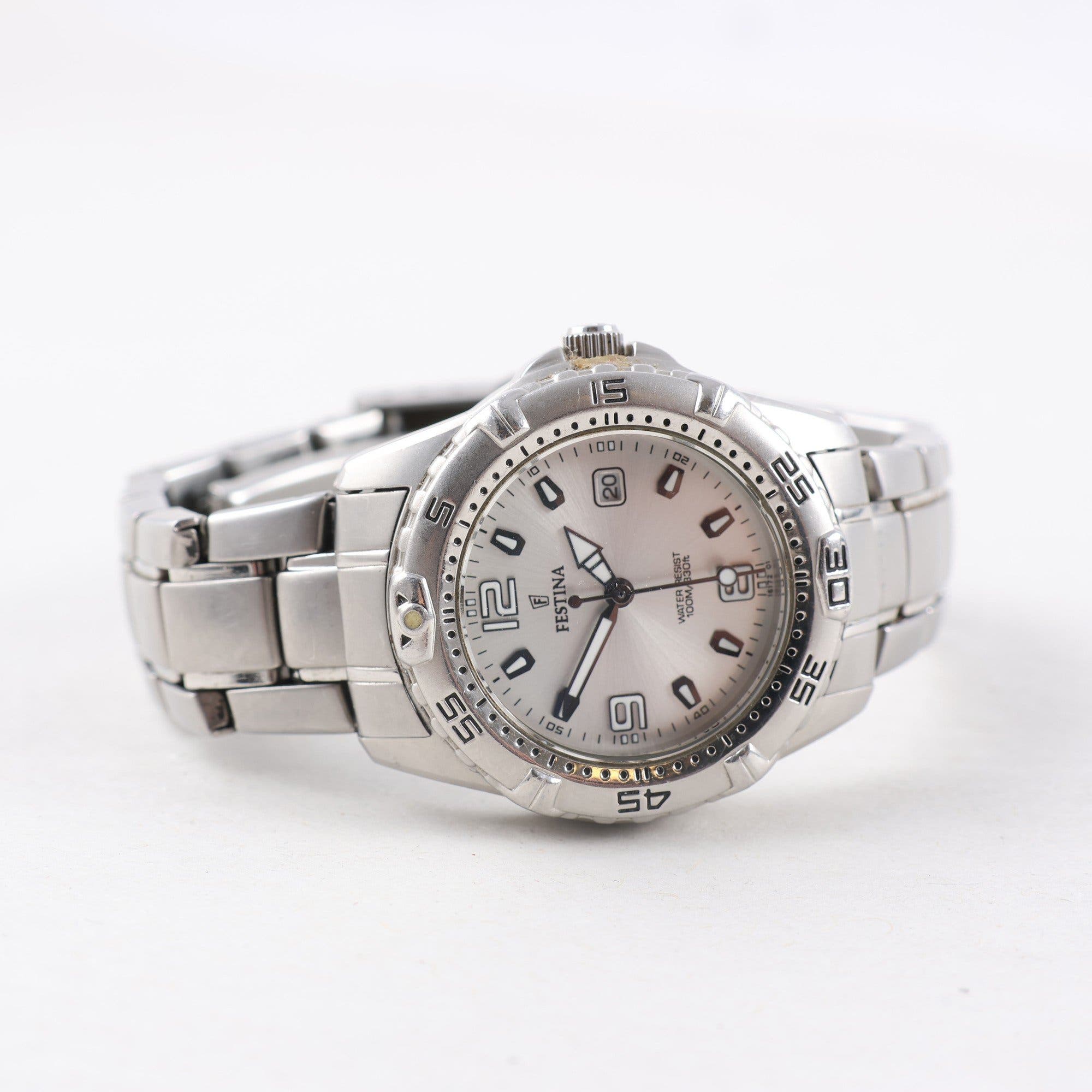 Armbandsur, stål, Festina, datum, quartz