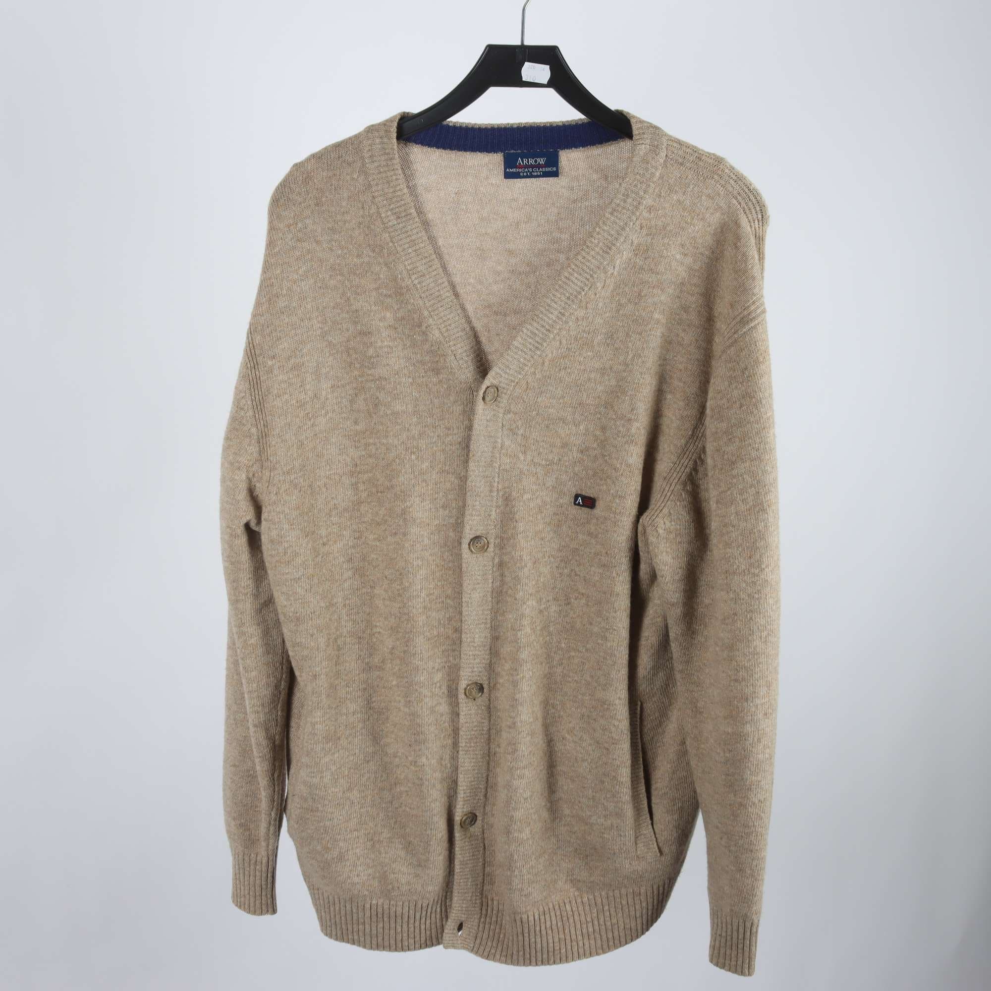 Kofta, Arrow, brun, 100% ull, stl. XL.