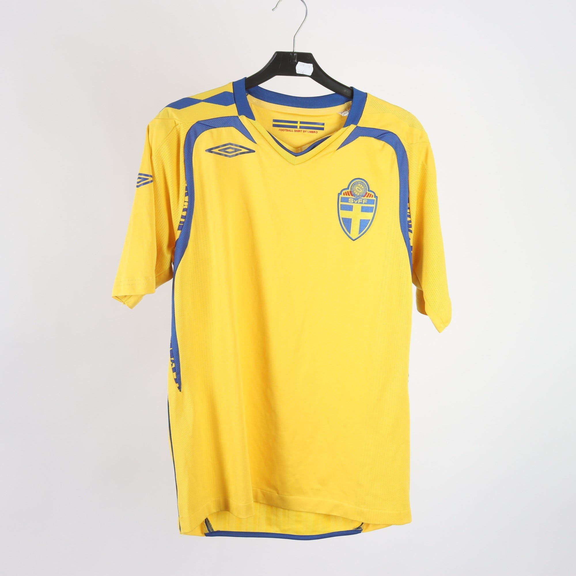 Fotbollströja, Umbro, SvFF, gul, blå, stl. S.