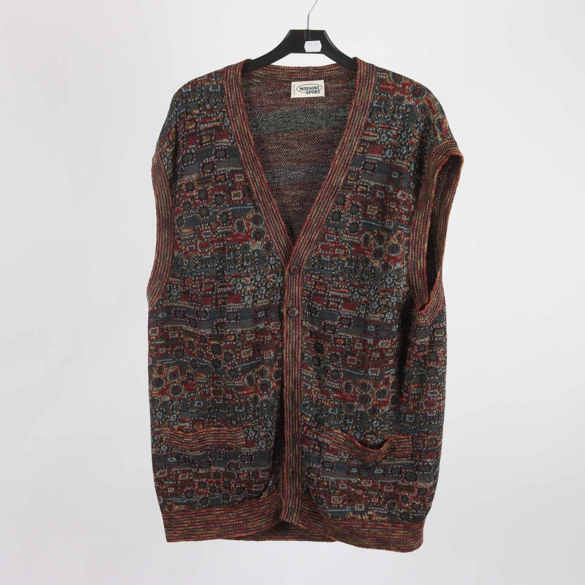 Väst, Missoni Sport, blå, vitröd, stl. 54.