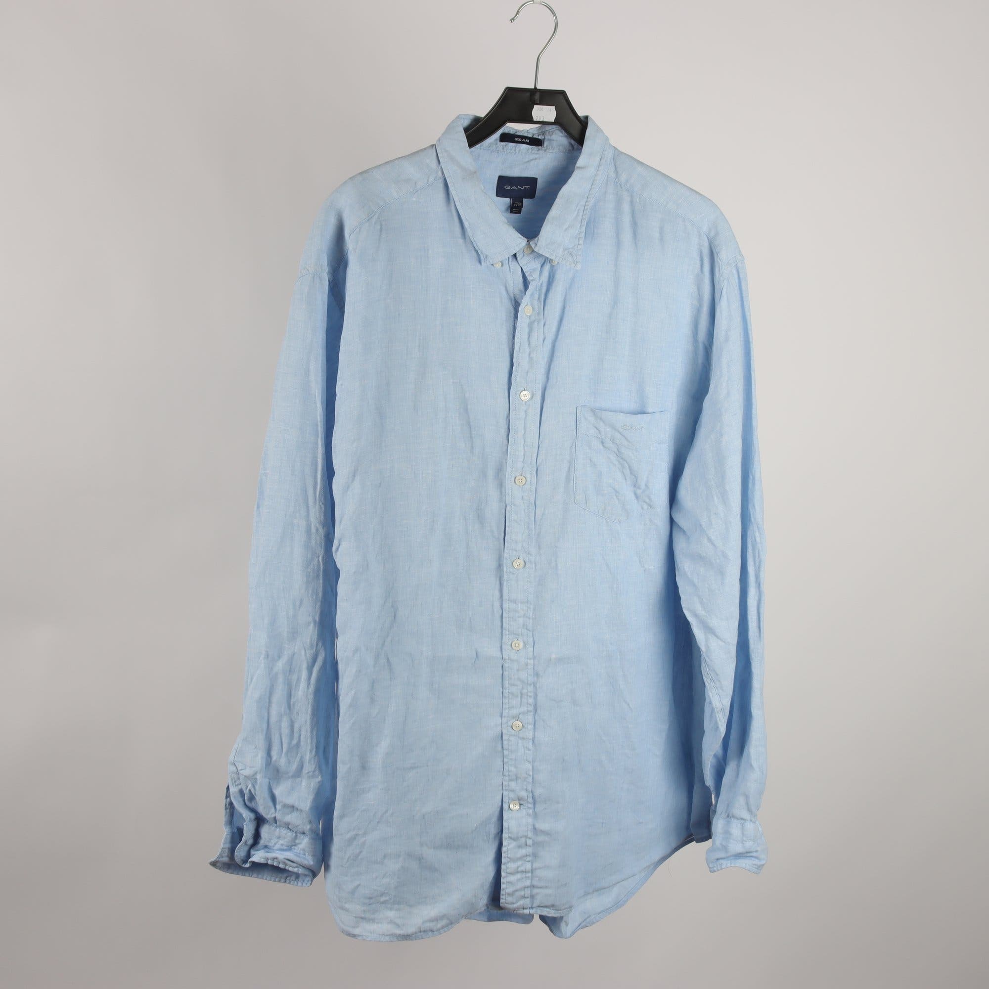 Skjorta, Gant, blå, 100% lin, stl. 4XL.