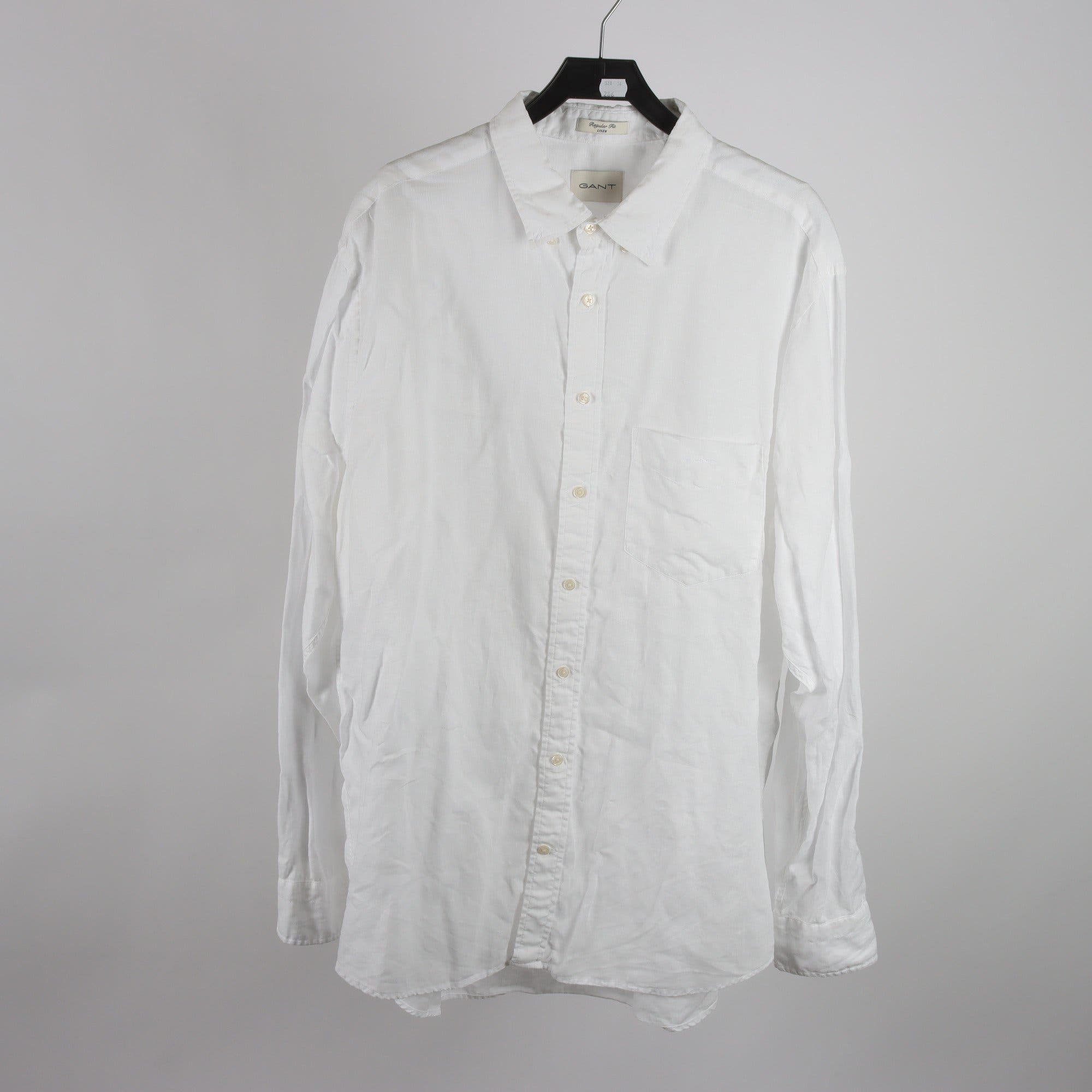 Skjorta, Gant, vit, 100% lin, stl. 3XL.