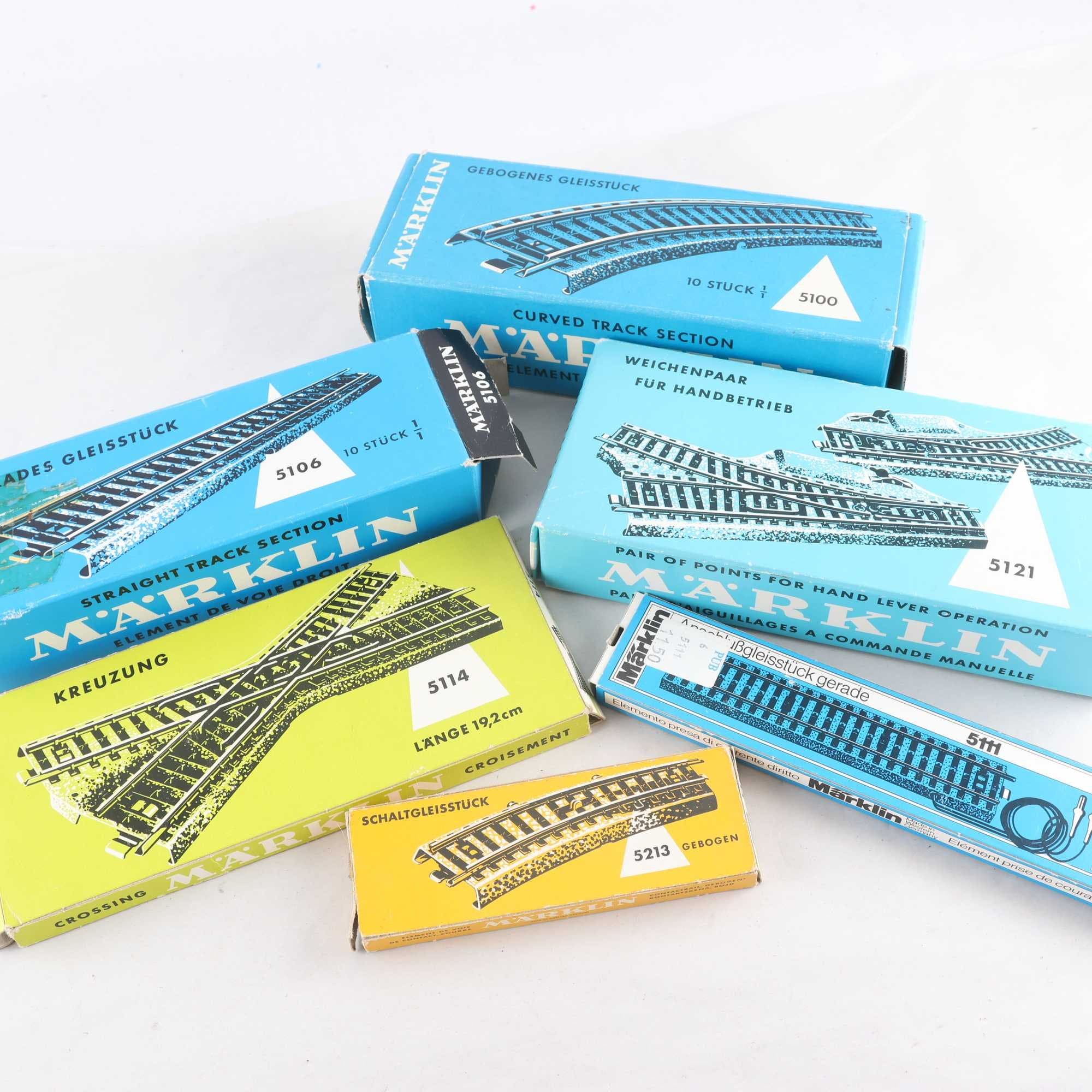 Räls, Märklin-tågräls, blandat i original askar.