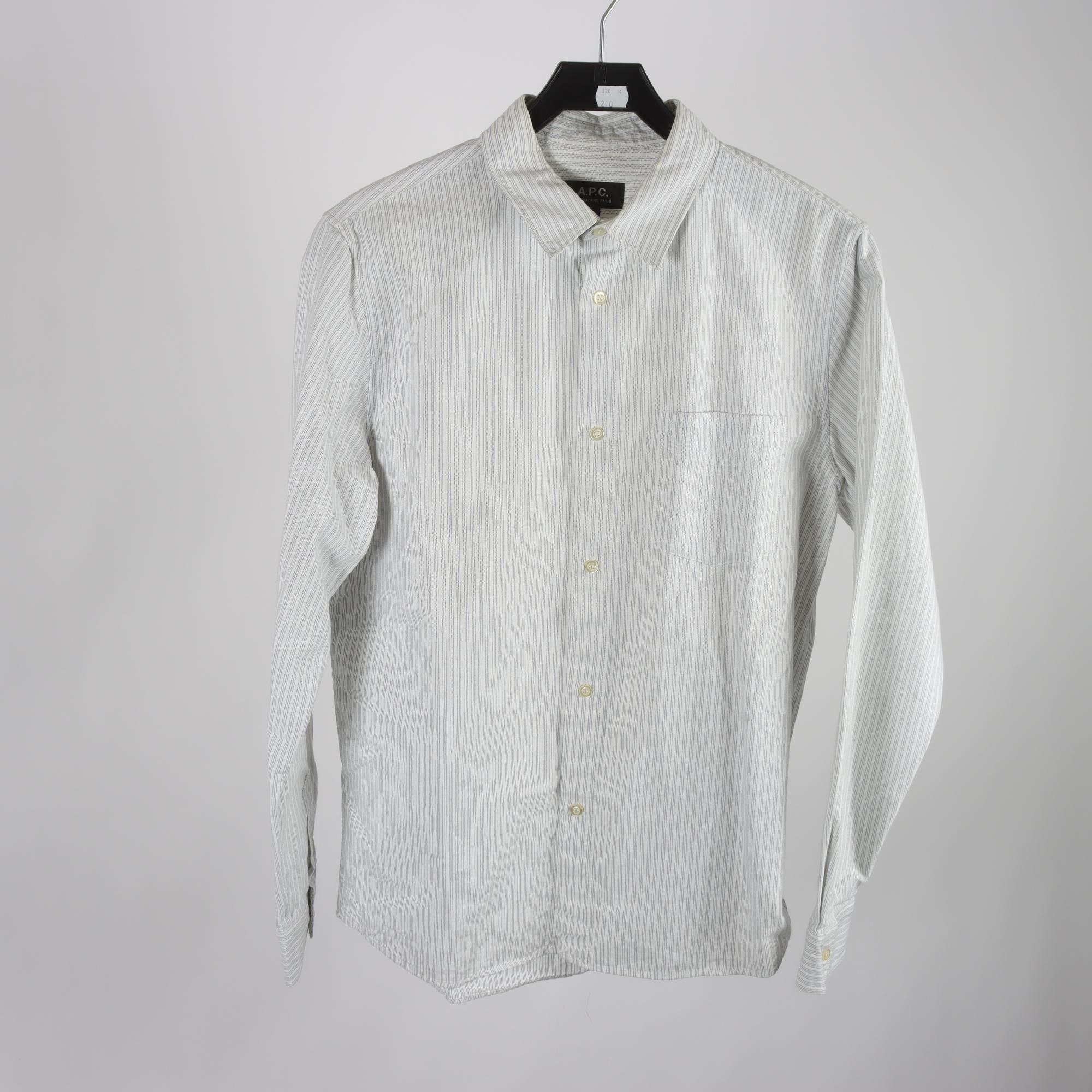 Skjorta, A.P.C, vit, randig, stl. L.