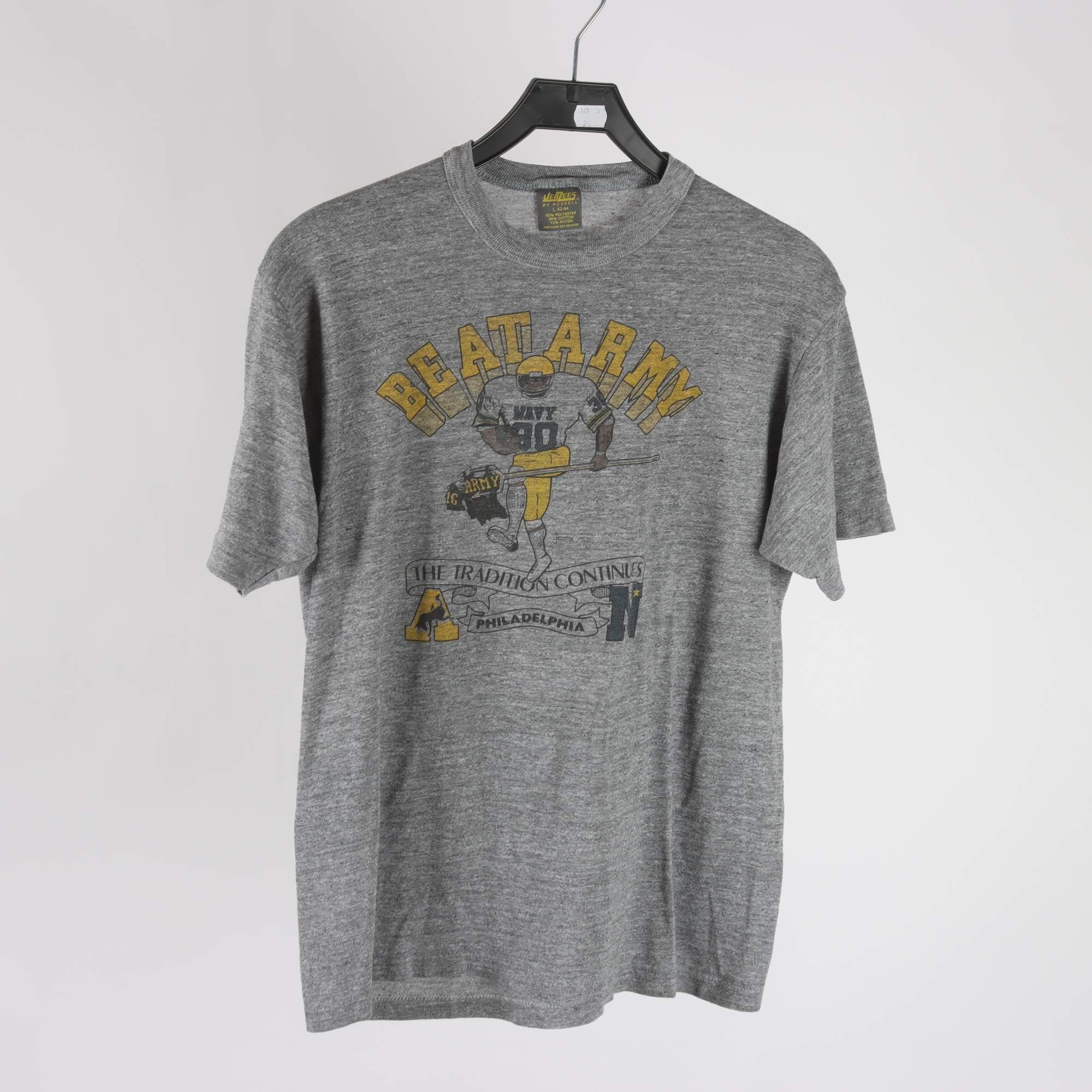 T-shirt, JerZees by Russell, Beat Army, Philadelphai, grå, stl. L.