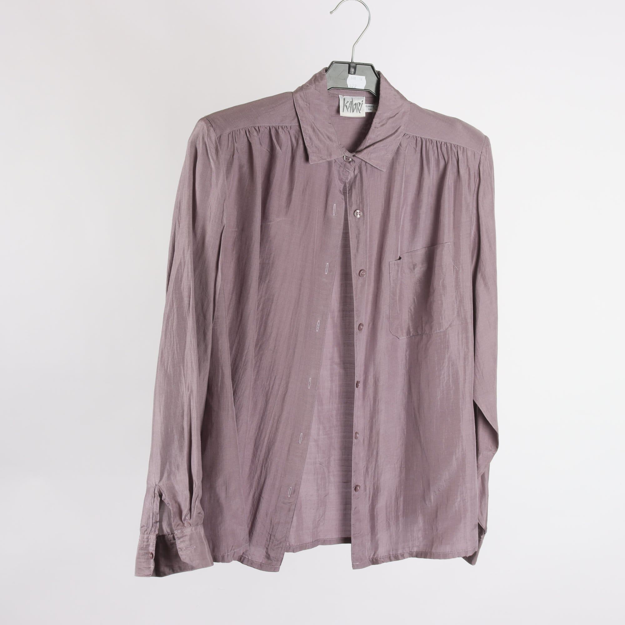 Blus, Kabri, lila, retro, 100% silke, stl. 38.