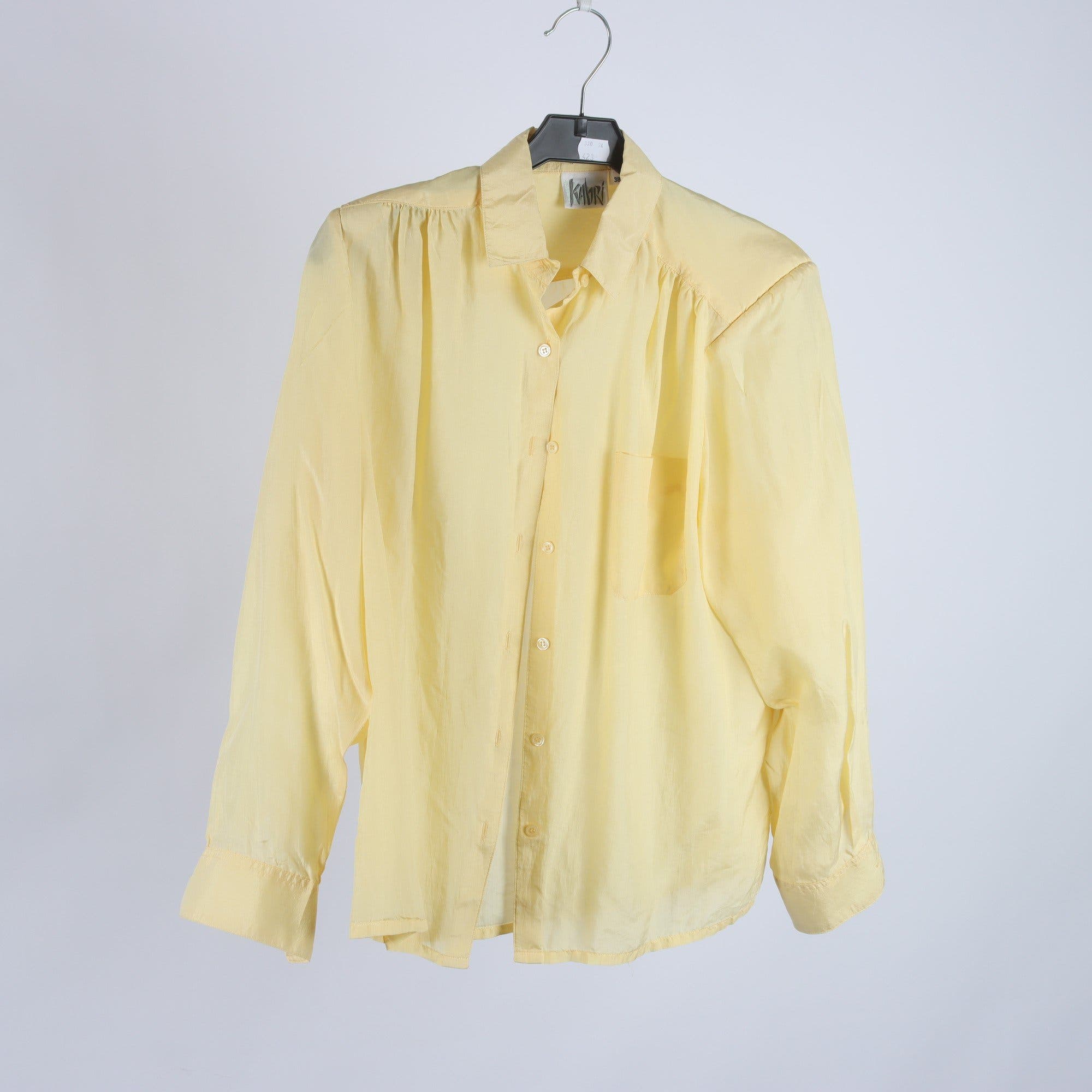 Blus, Kabri, gul, silke, retro, stl. 38.