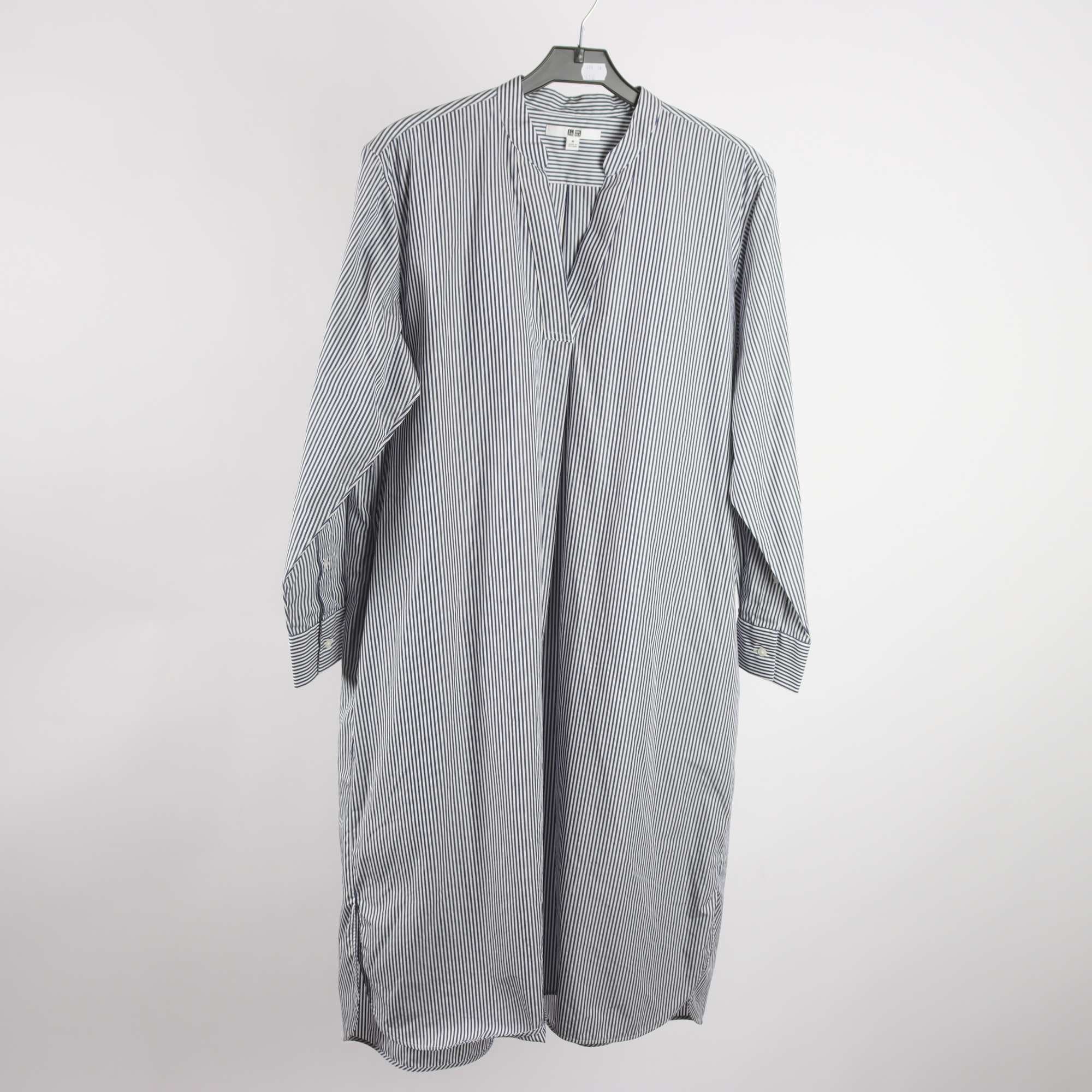 Klänning, Uniqlo, randig, vit, blå, stl. M.