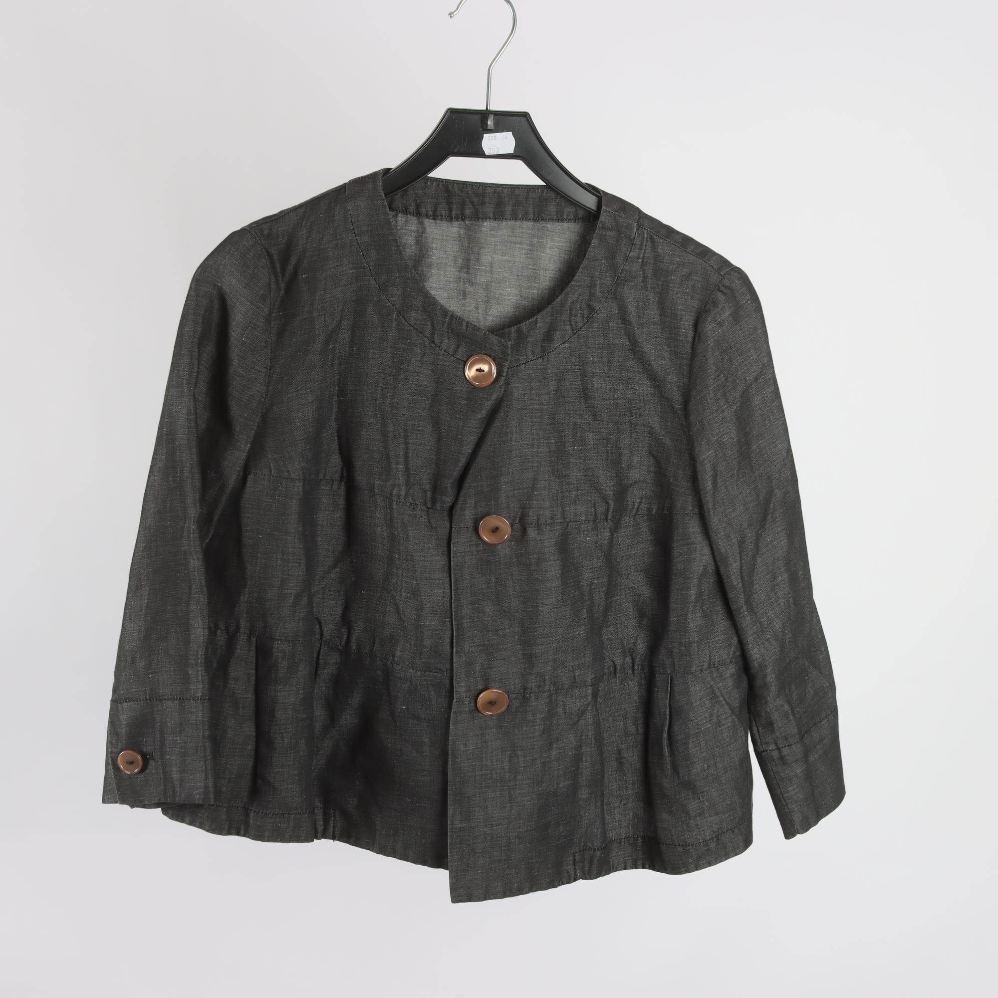 Jacka, Tailored Denim x Weekend, grå, lin, bomull, stl. 38.