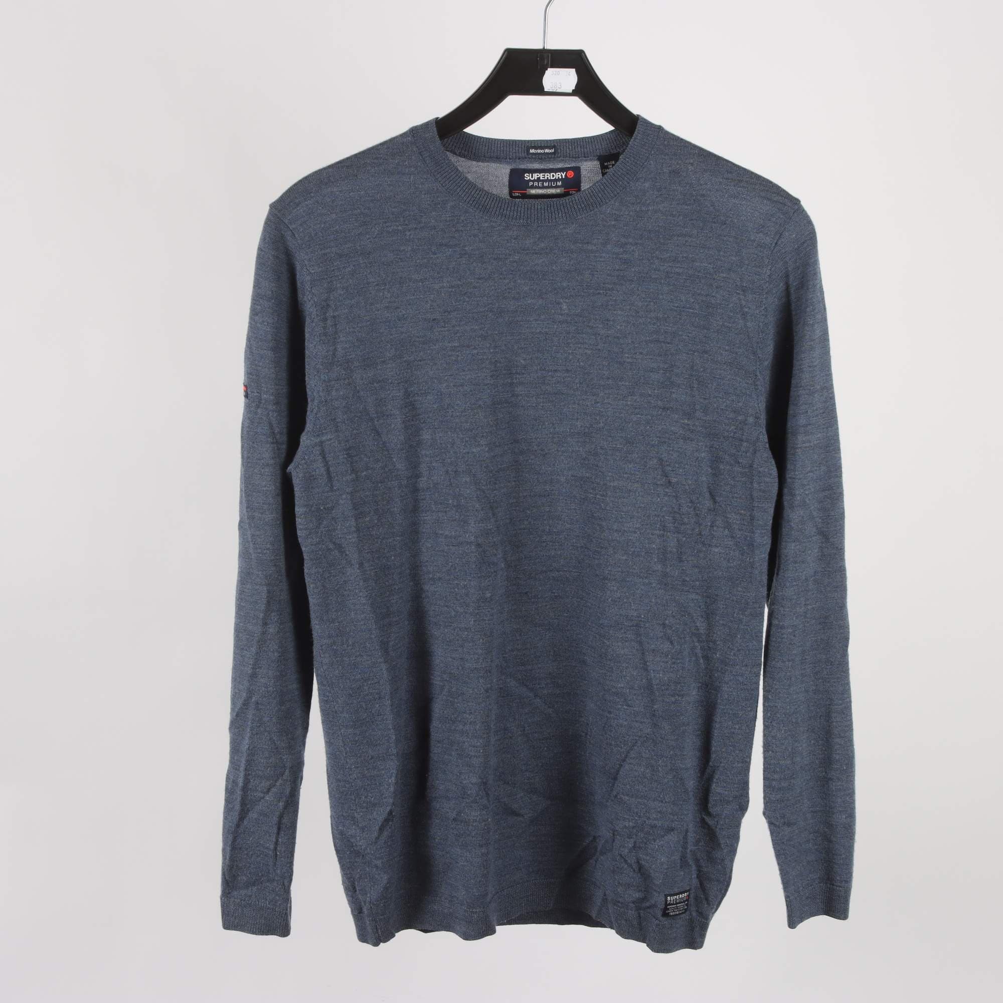 Tröja, Superdry, blå, merino ull, stl. M.