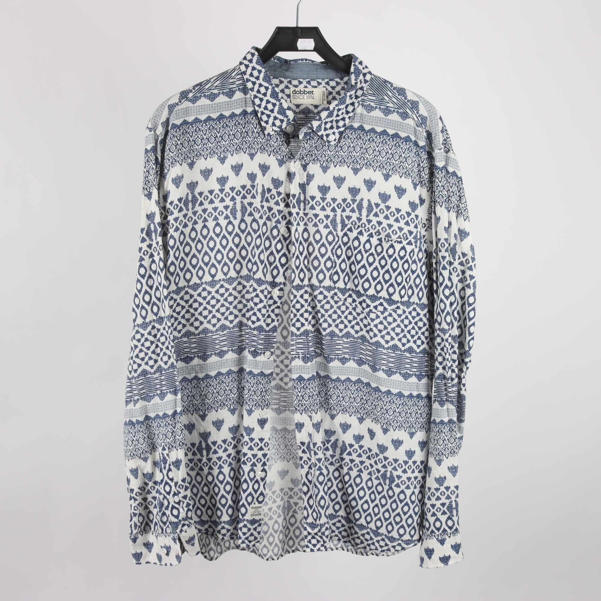 Skjorta, Dobber, vit, blå, stl. XXL.