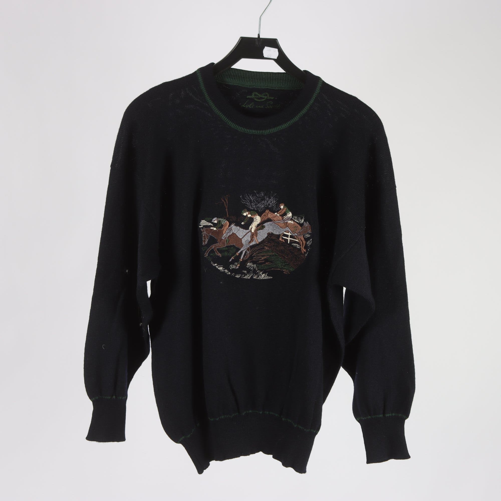 Tröja, Lyle and Scott, blå, grön, 100% ull, stl. L.