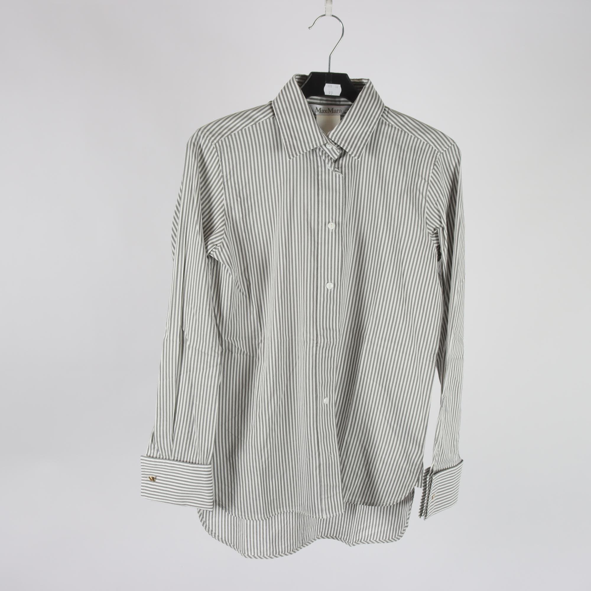 Blus, MasMara, randig, vit, grå , stl. 36.