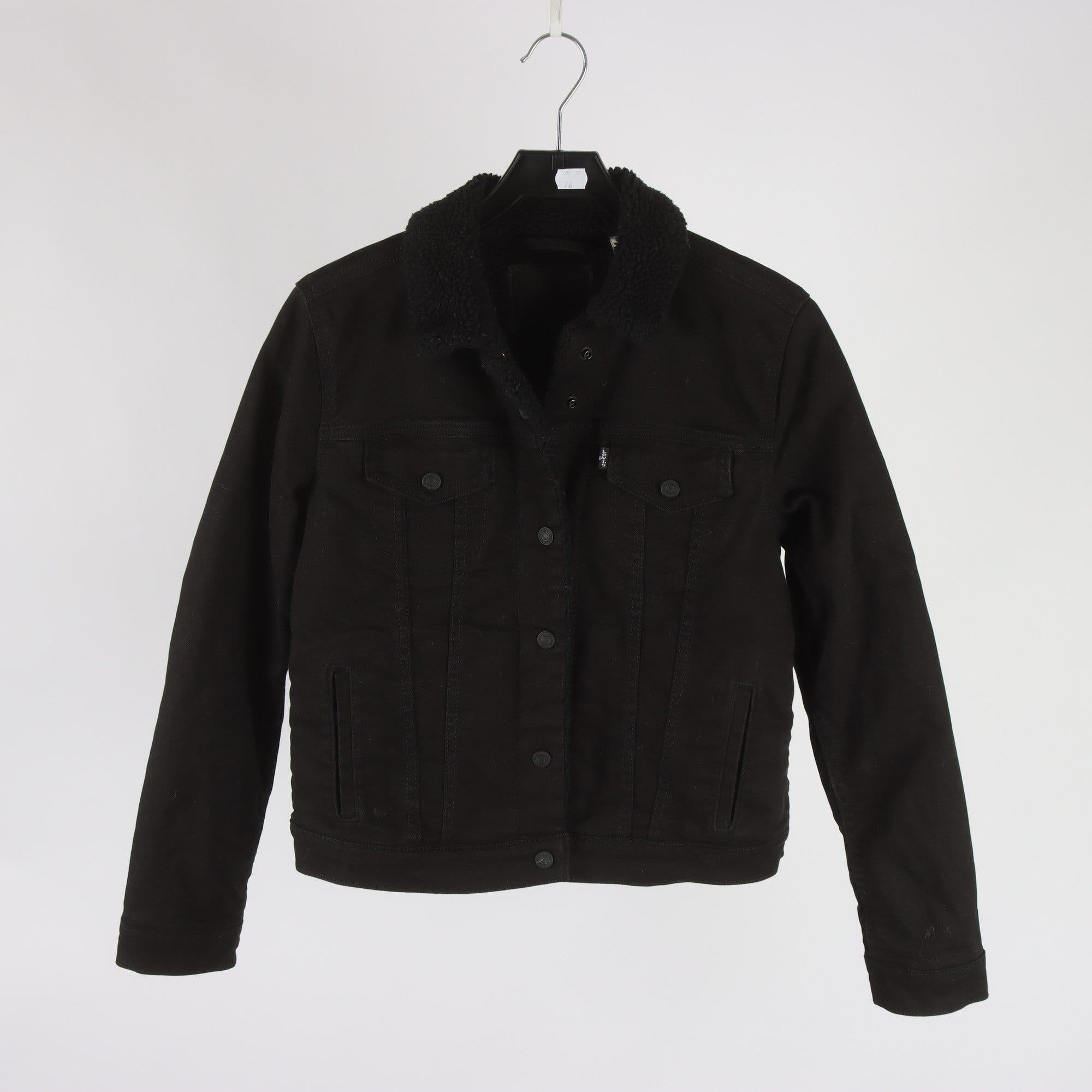 Fodrad jeansjacka, Levis, svart, stl. M.