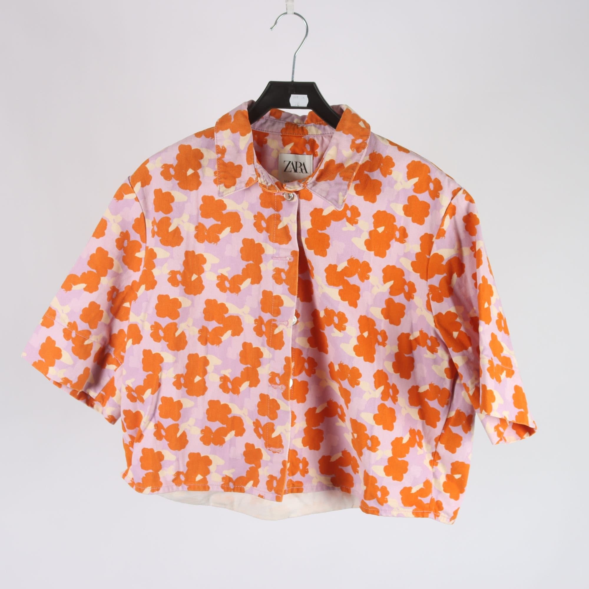 Jacka, Zara, mönstrad, lila, orange, stl. XL.