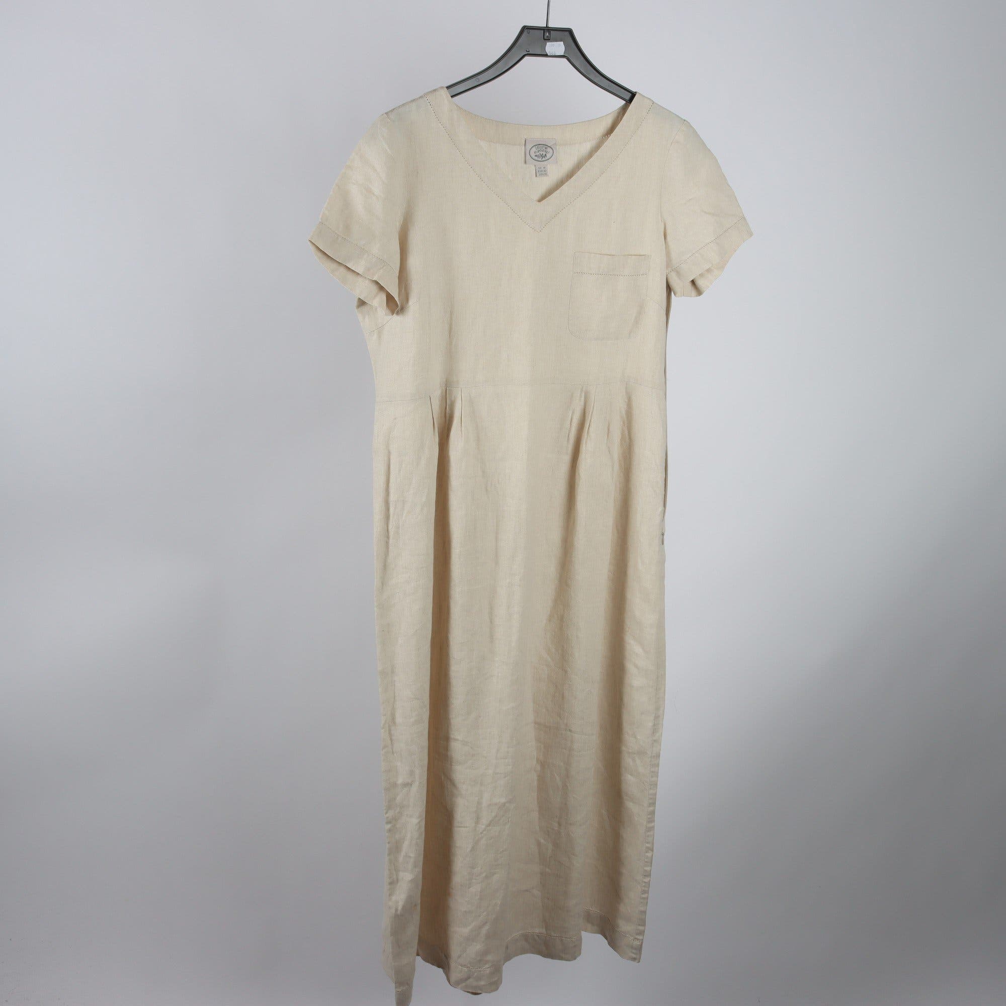 Klänning, Laura Ashley, beige, 100% lin, stl. 40.