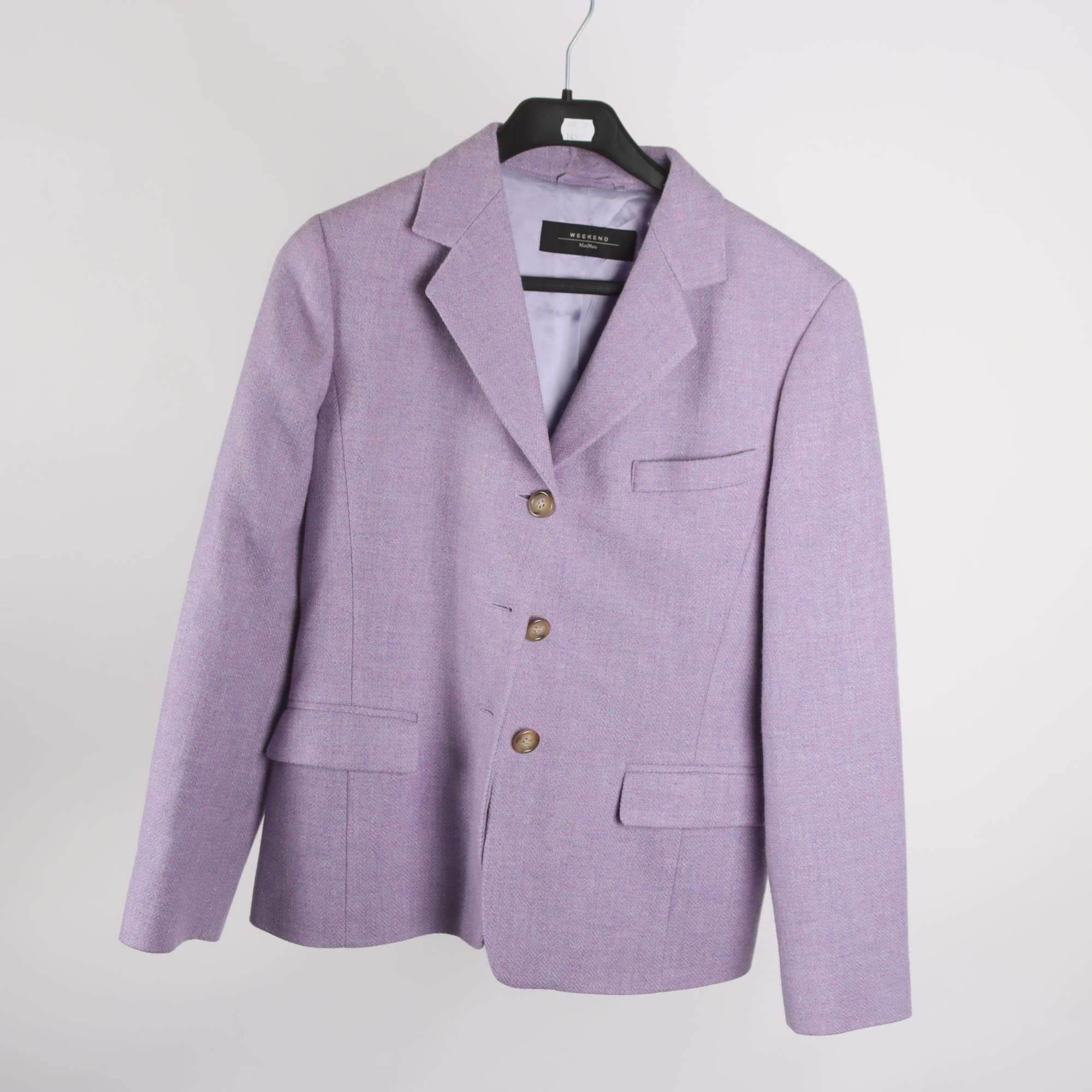 Kavaj, MaxMara x Weekend, lila 100% ull, stl. 42.