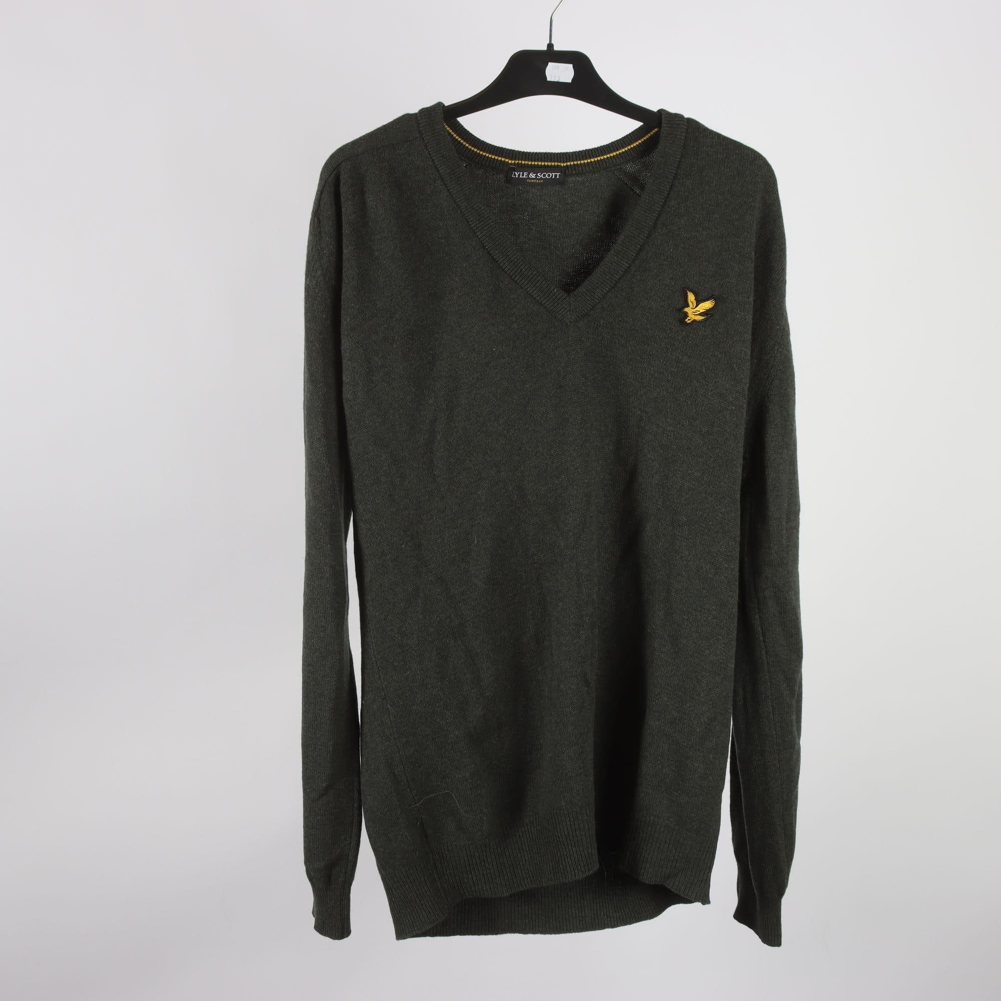 Tröja, Lyle & Scott, grön, ull, stl. XL.