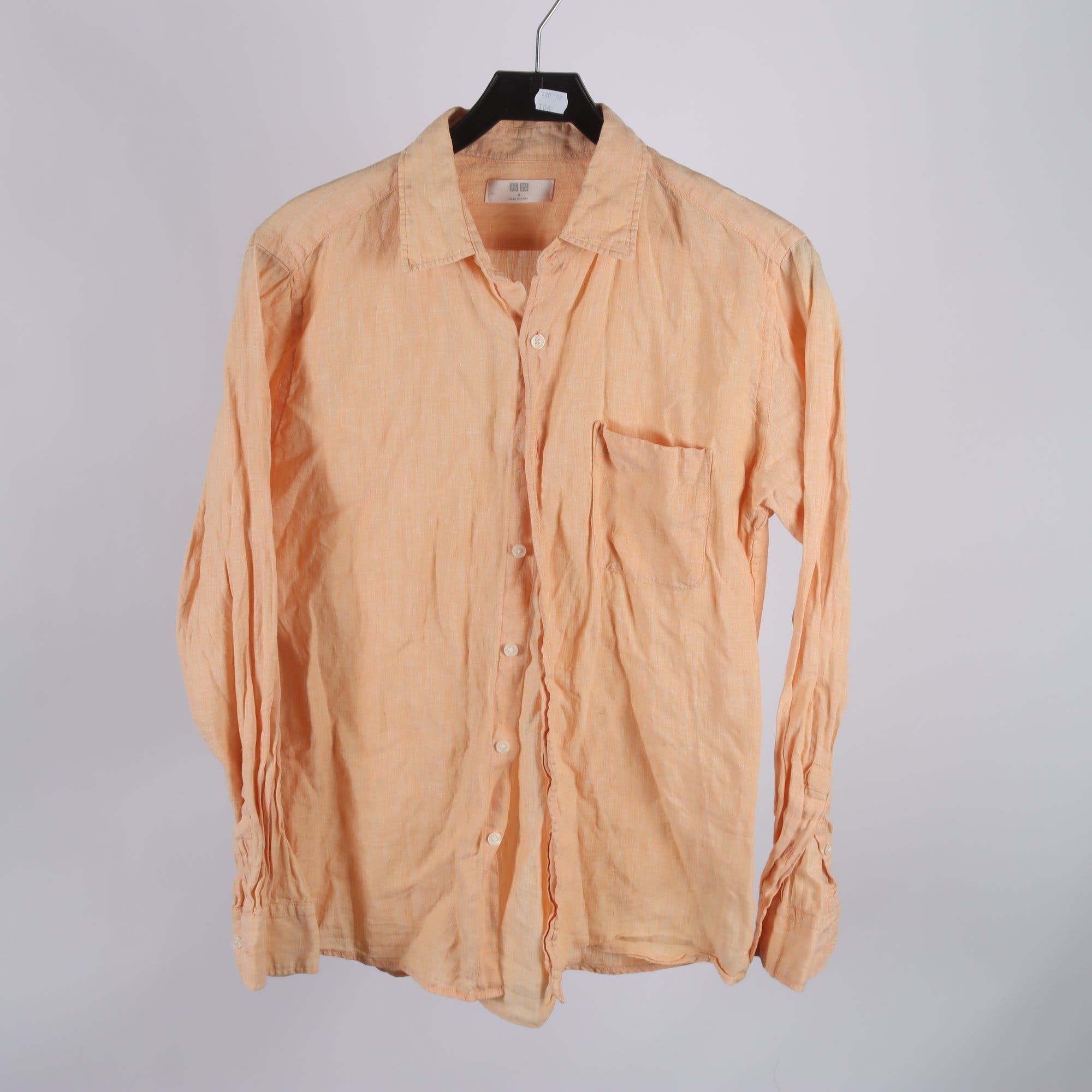 Skjorta, Uniqlo, orange, 100% lin, stl. M.