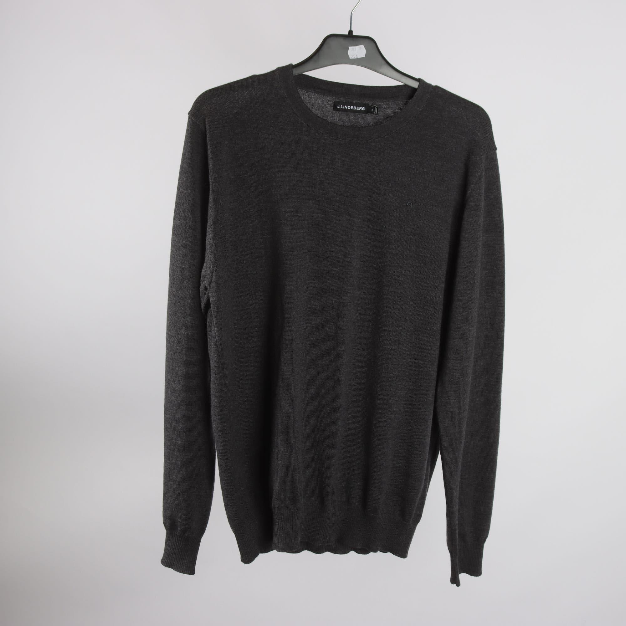 Tröja, J. Lindeberg, grå, stickad, ull, stl. XL.