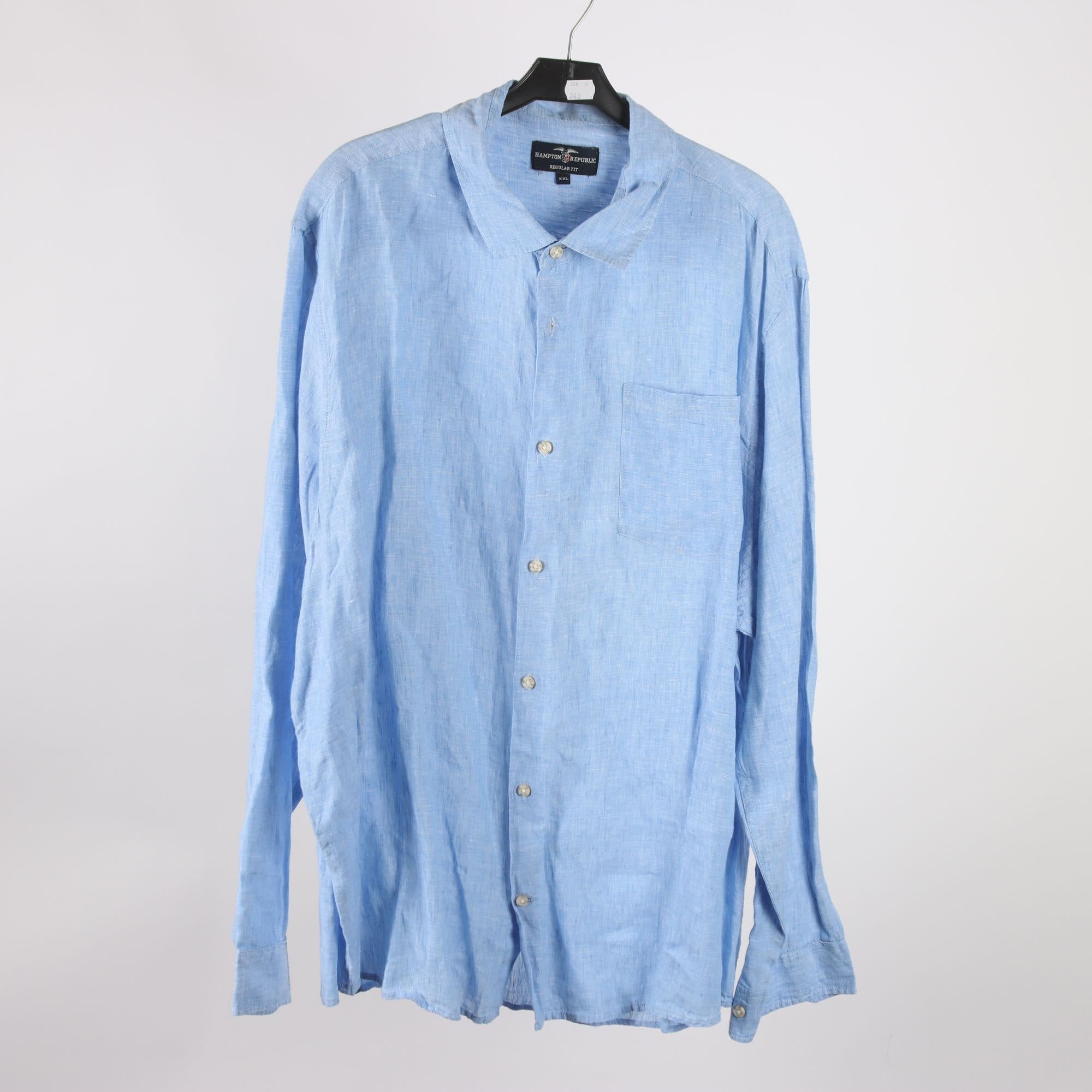 Skjorta, Hampton Republic, blå, 100% lin, stl. XXL.
