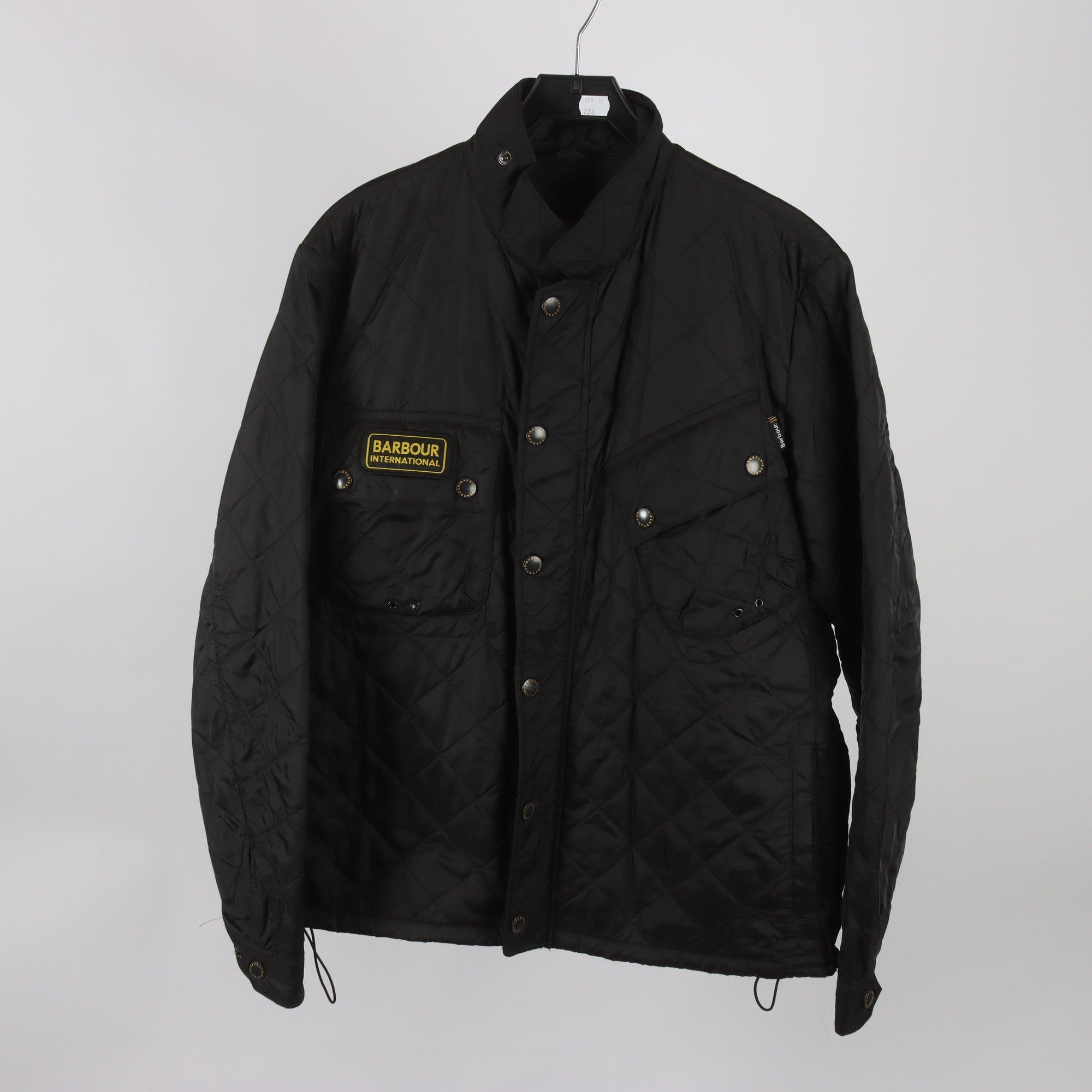 Tunnare jacka, Barbour, svart, quiltad, stl. XL.