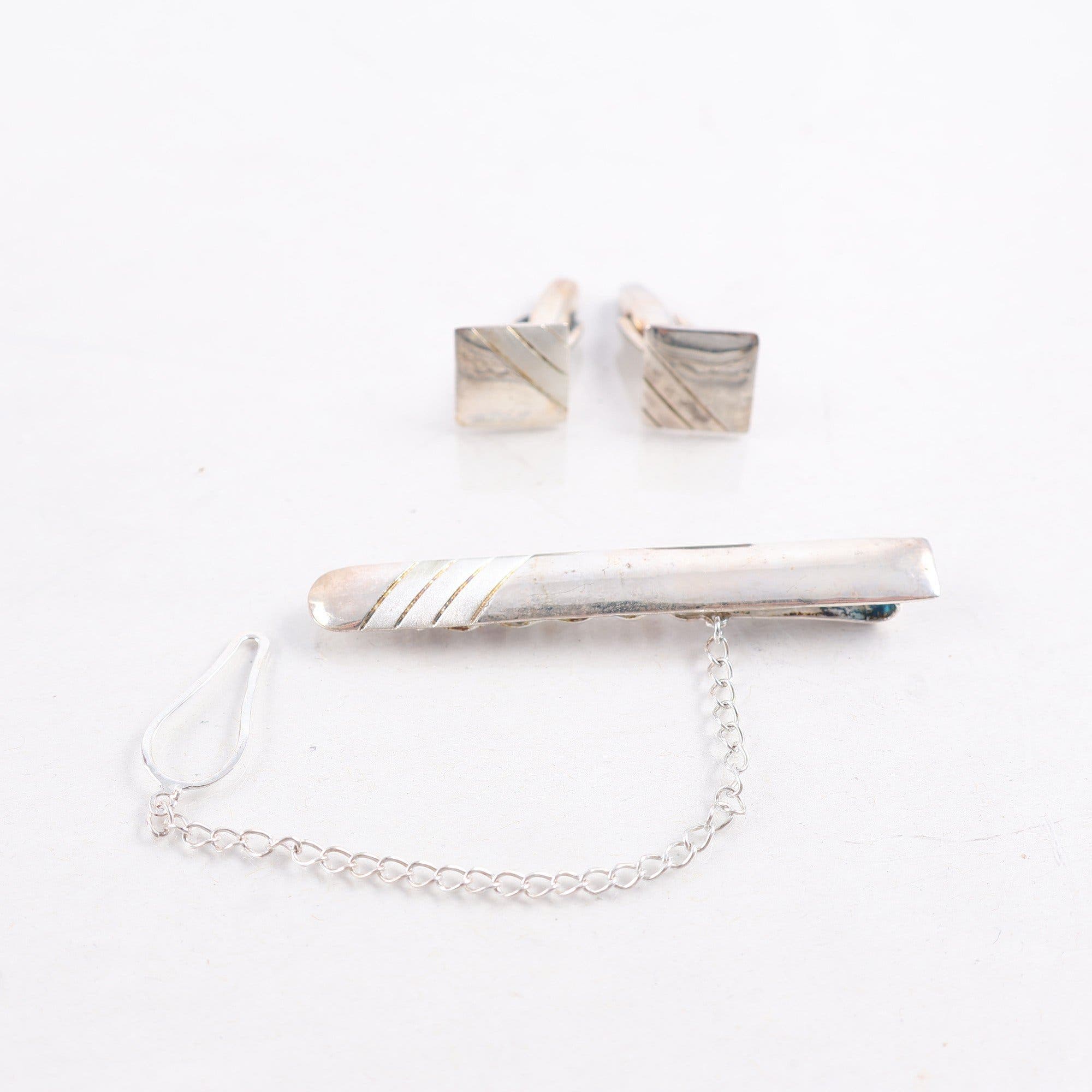 Manschettknappar & slipsnål, Silver 925, vintage