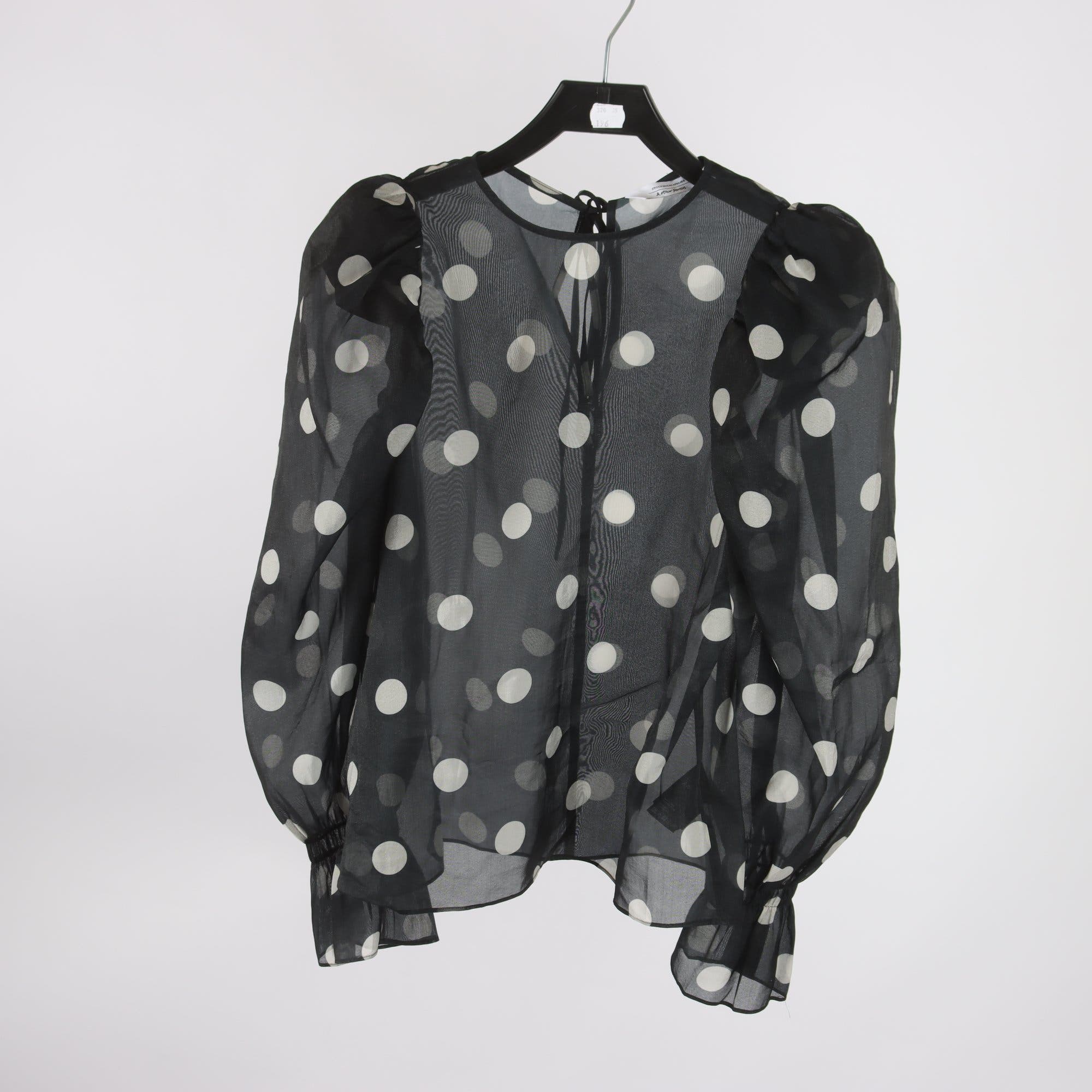 Blus, & Other Stories, prickig, svart, vit, stl. 32.