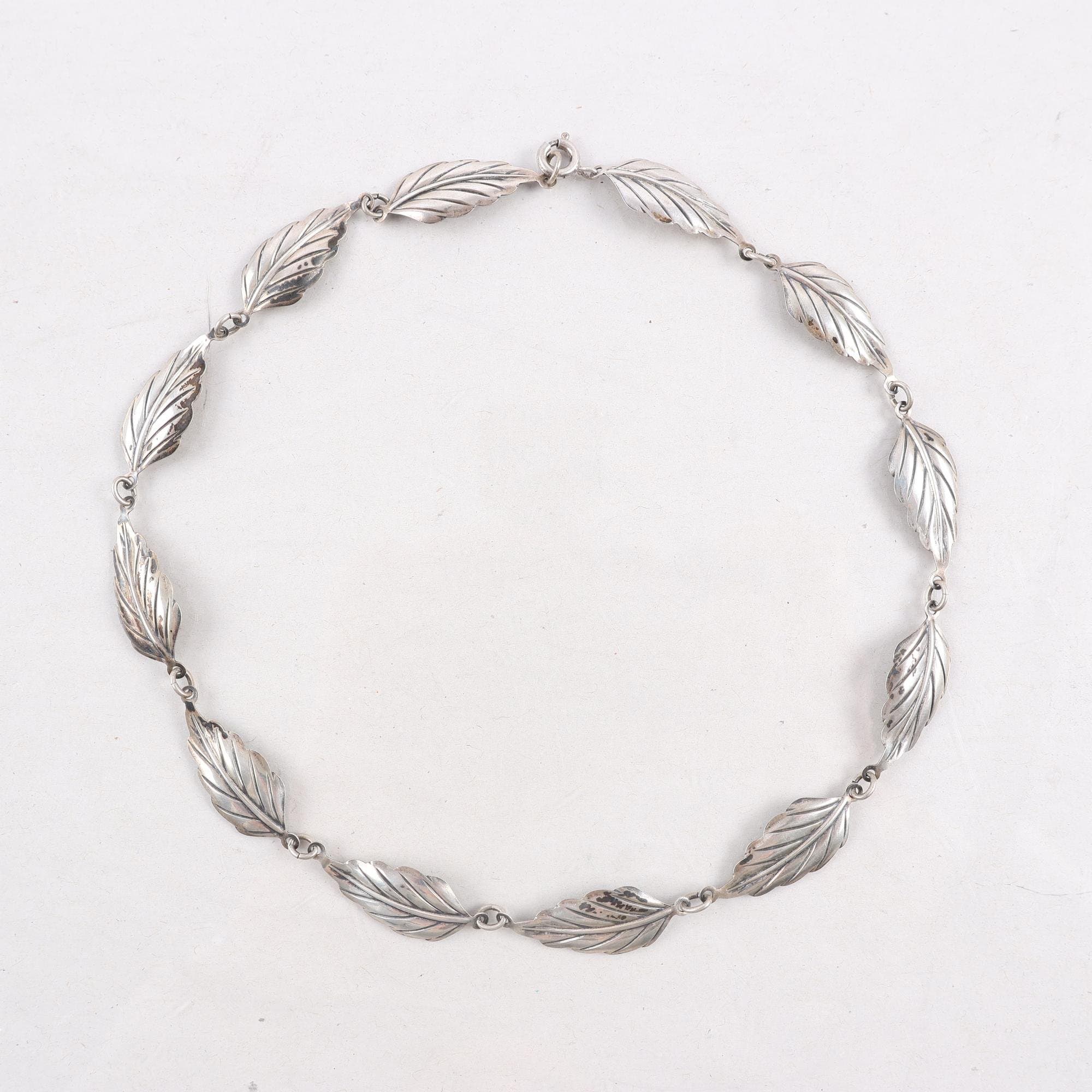 Halsband, sterling silver, löv.