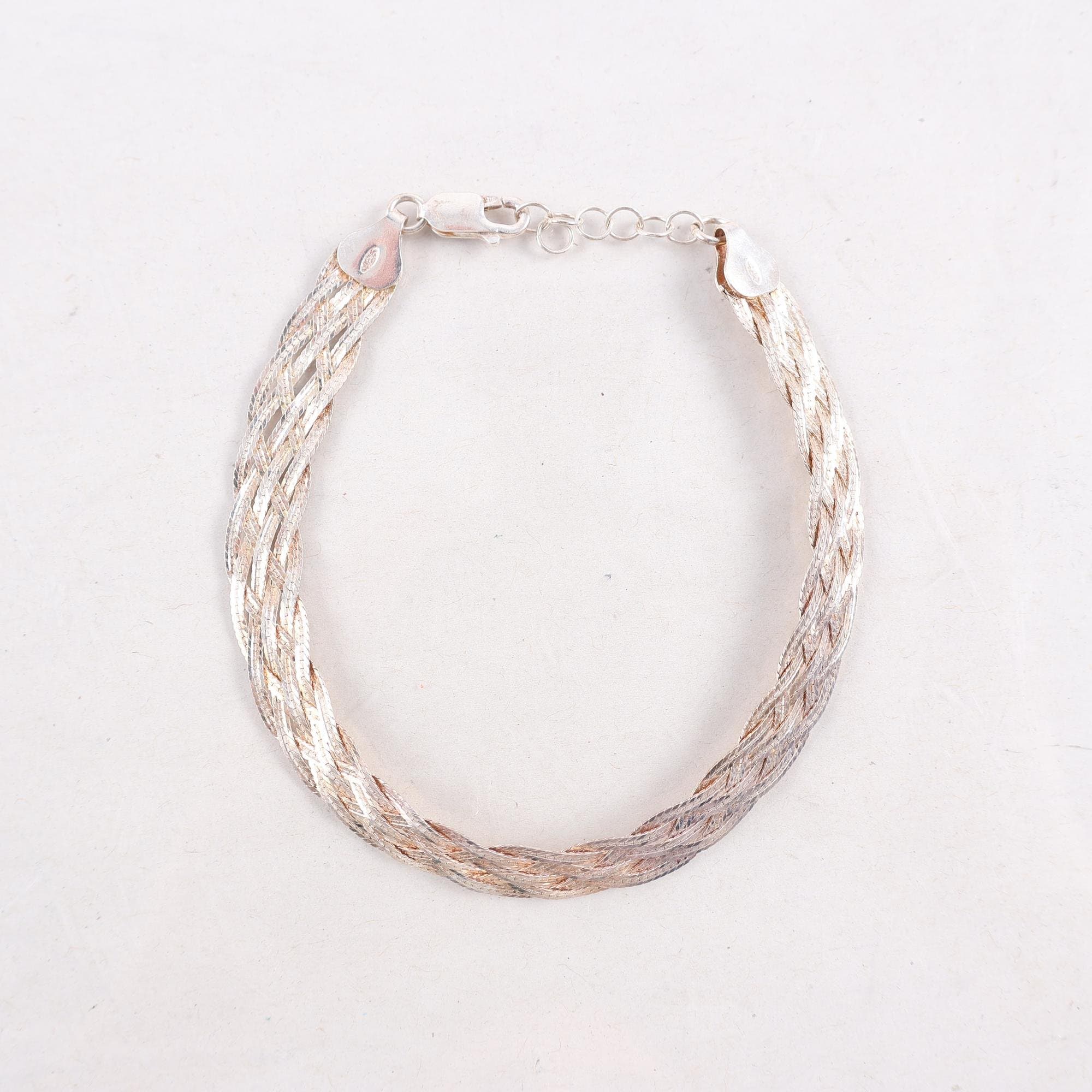Armband, silver 925, flätade länkar.