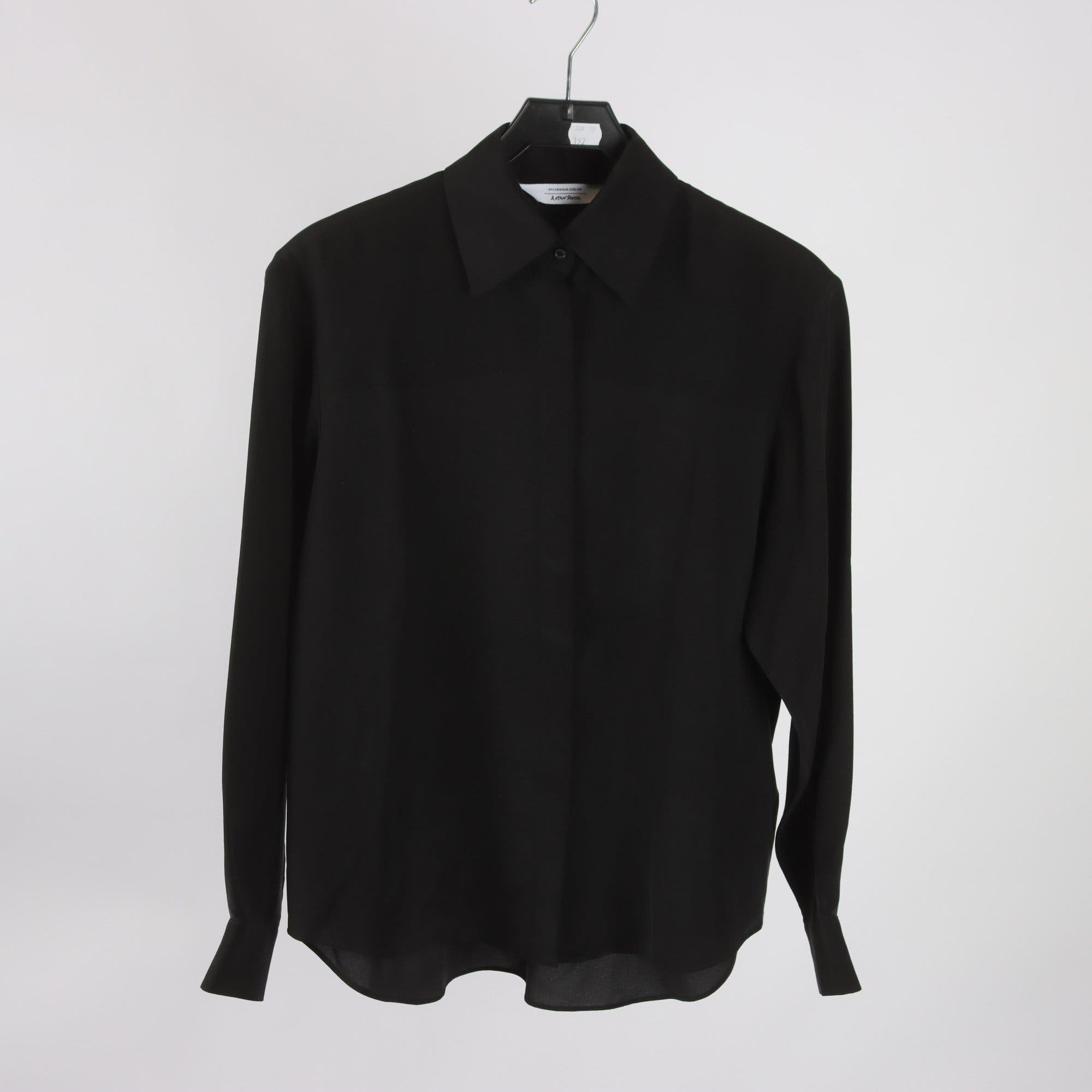 Blus, & Other Stories, svart, 100% silke, stl. 34.