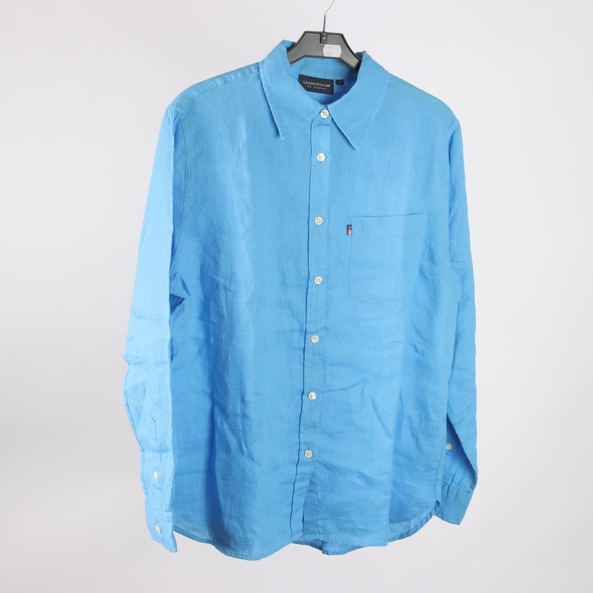 Blus, Lexington, blå, 100% lin, stl. M.