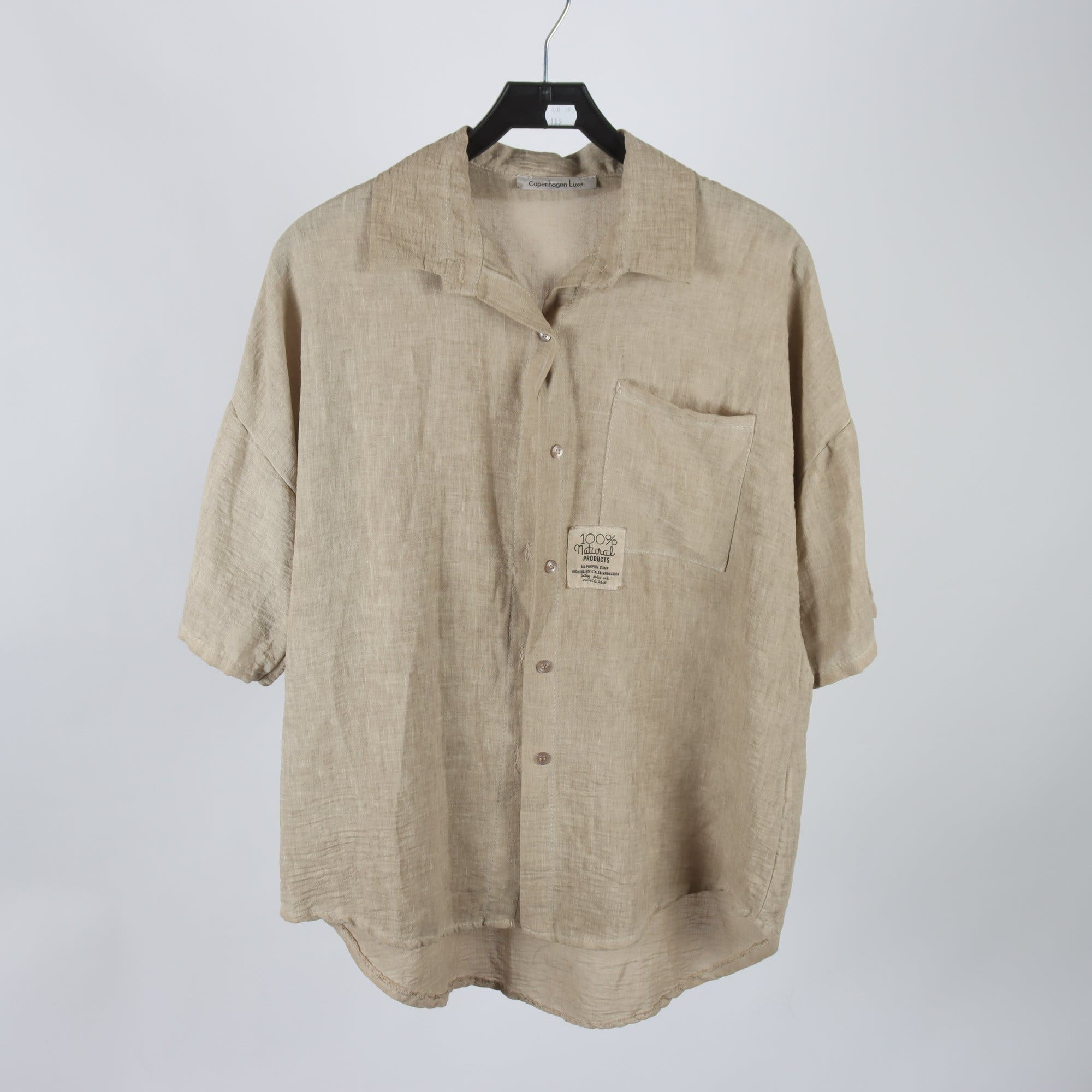 Blus Copenhagen Luxe, beige, lin, bomull, stl. ca. XL.