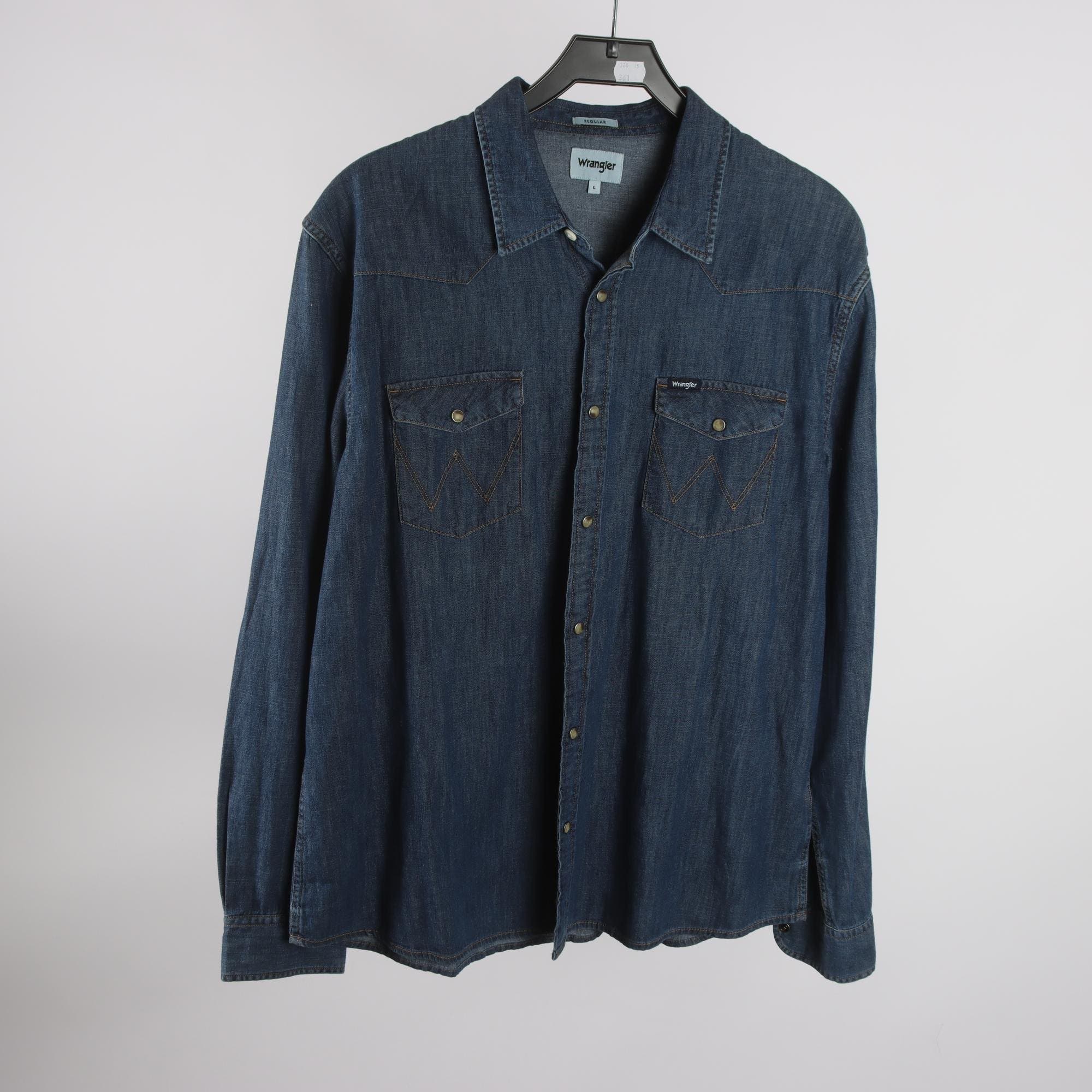 Jeansskjorta, Wrangler, blå, stl. L.