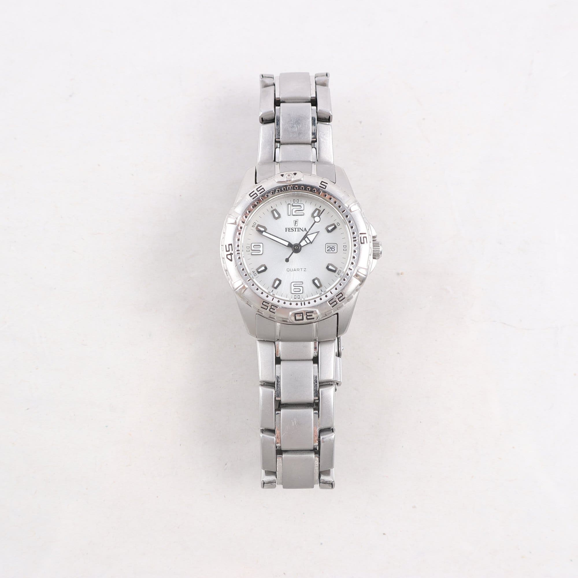 Armbandsur, stål, Festina, datum, quartz