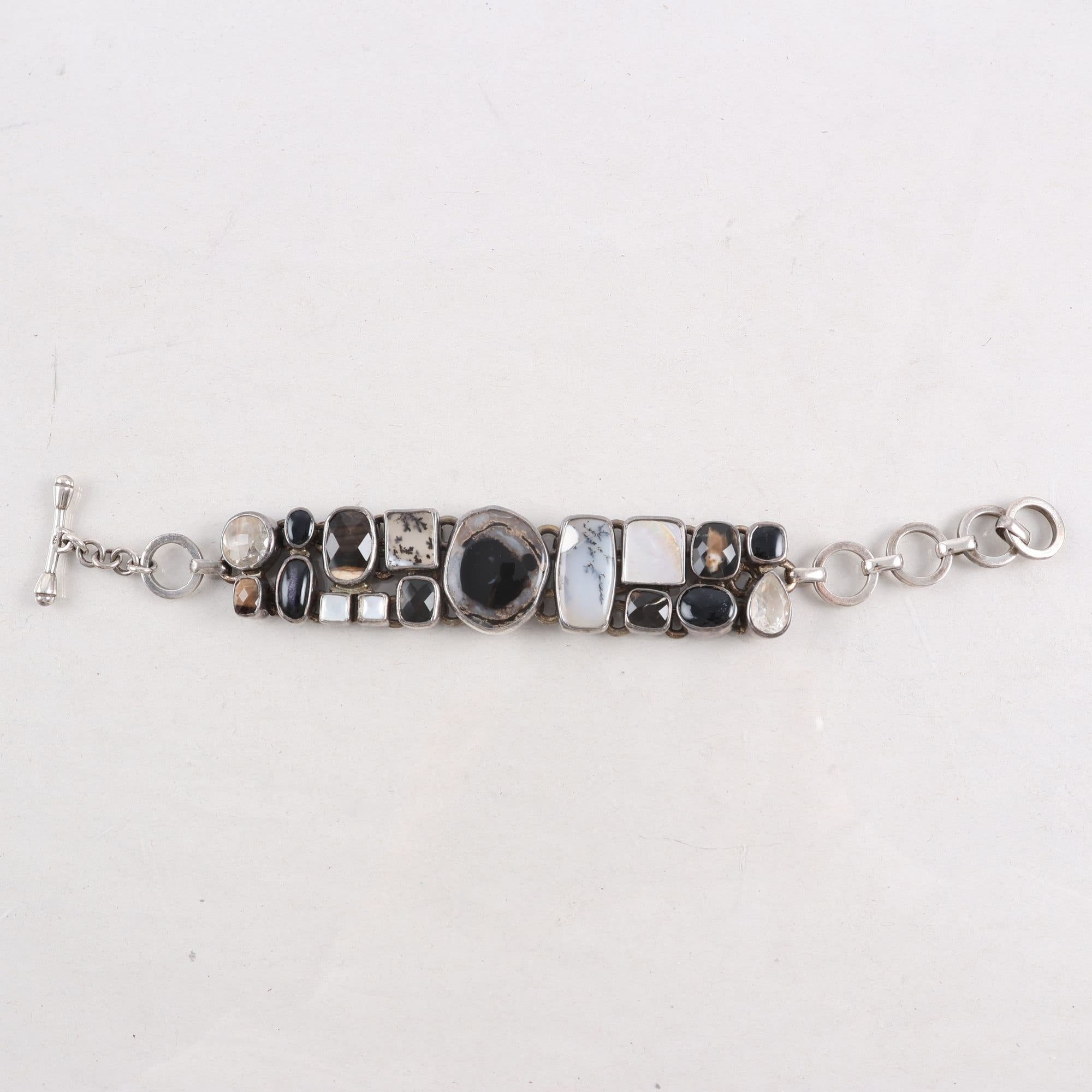 Armband, silver 925, stenar, pärlemor