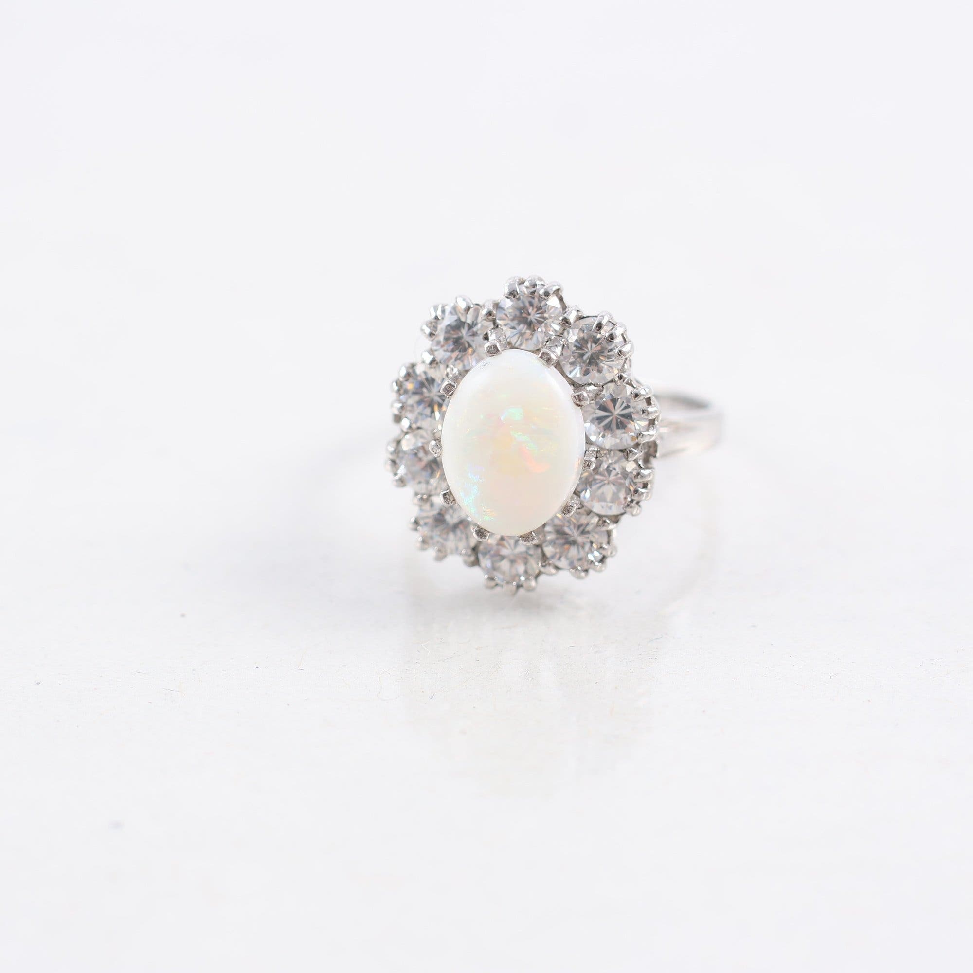 Ring, silver 925, opal, stenar