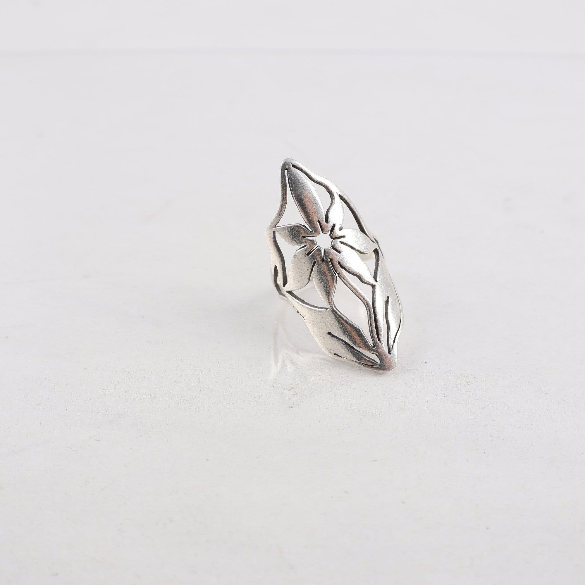 Ring, silver 925, blomma